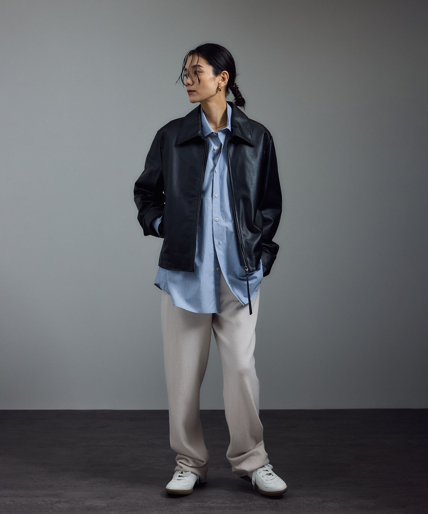 SALON adam et rope'｜ラムレザージップブルゾン | Rakuten Fashion