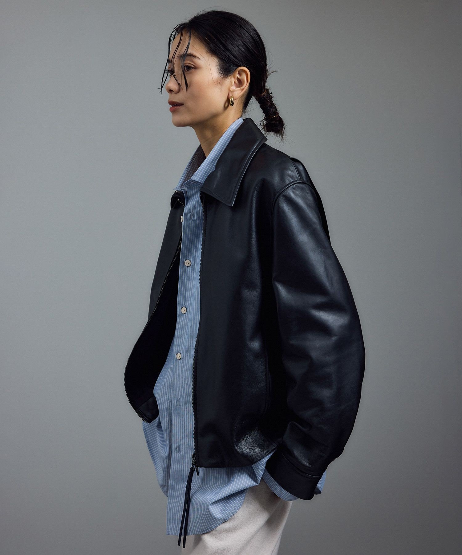 SALON adam et rope'｜ラムレザージップブルゾン | Rakuten Fashion