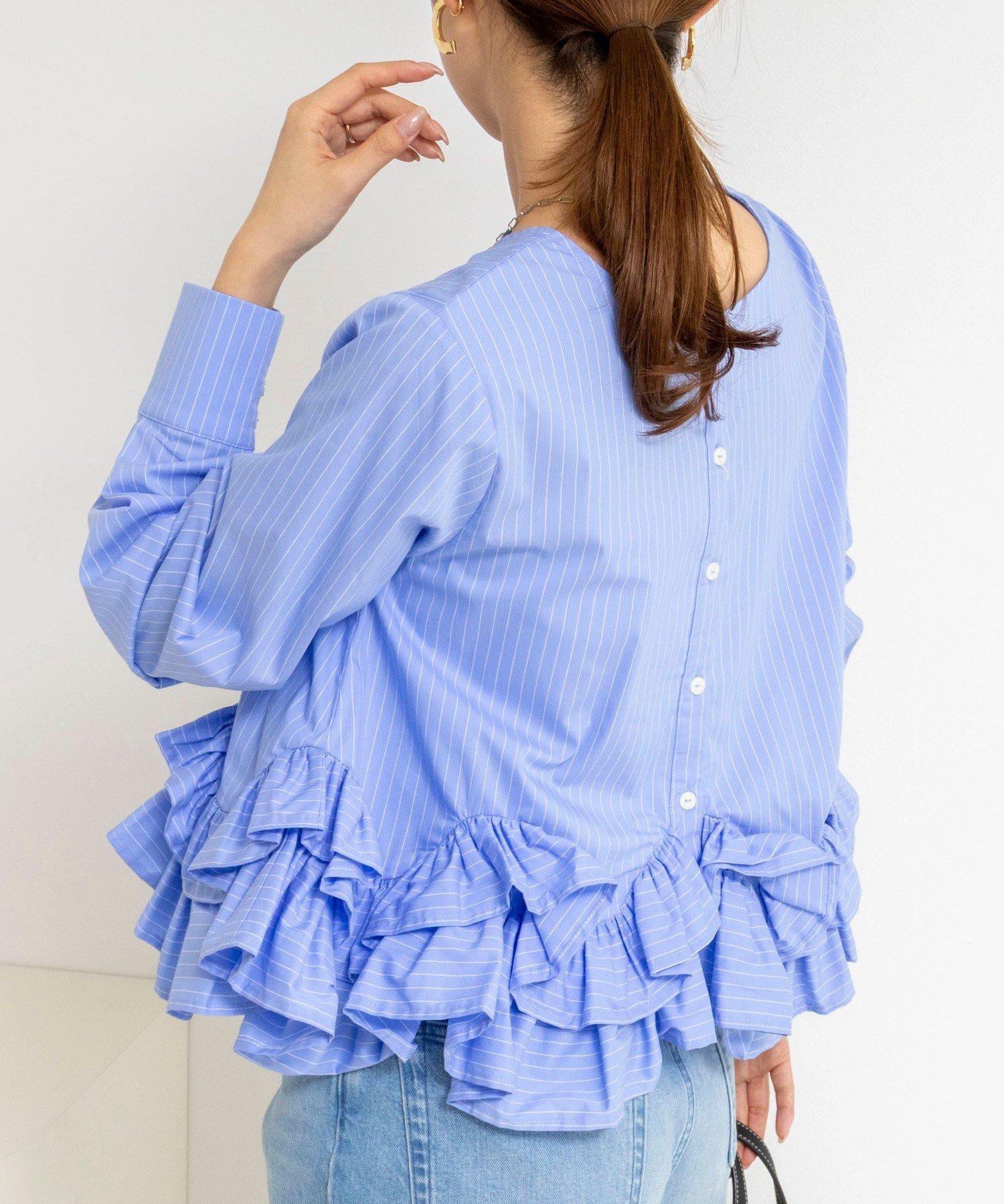 NOLLEY'S｜【WEB限定】ウォッシャブルペプラムフリル2WAYブラウス