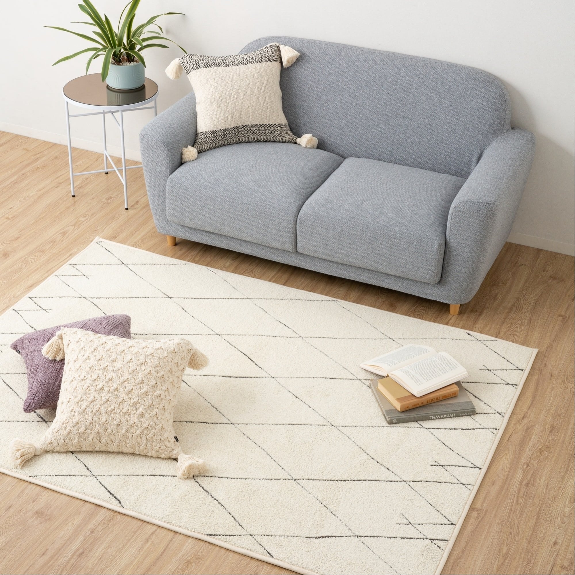 Francfranc｜ラティス ホットカーペットラグ M アイボリー 床暖房対応