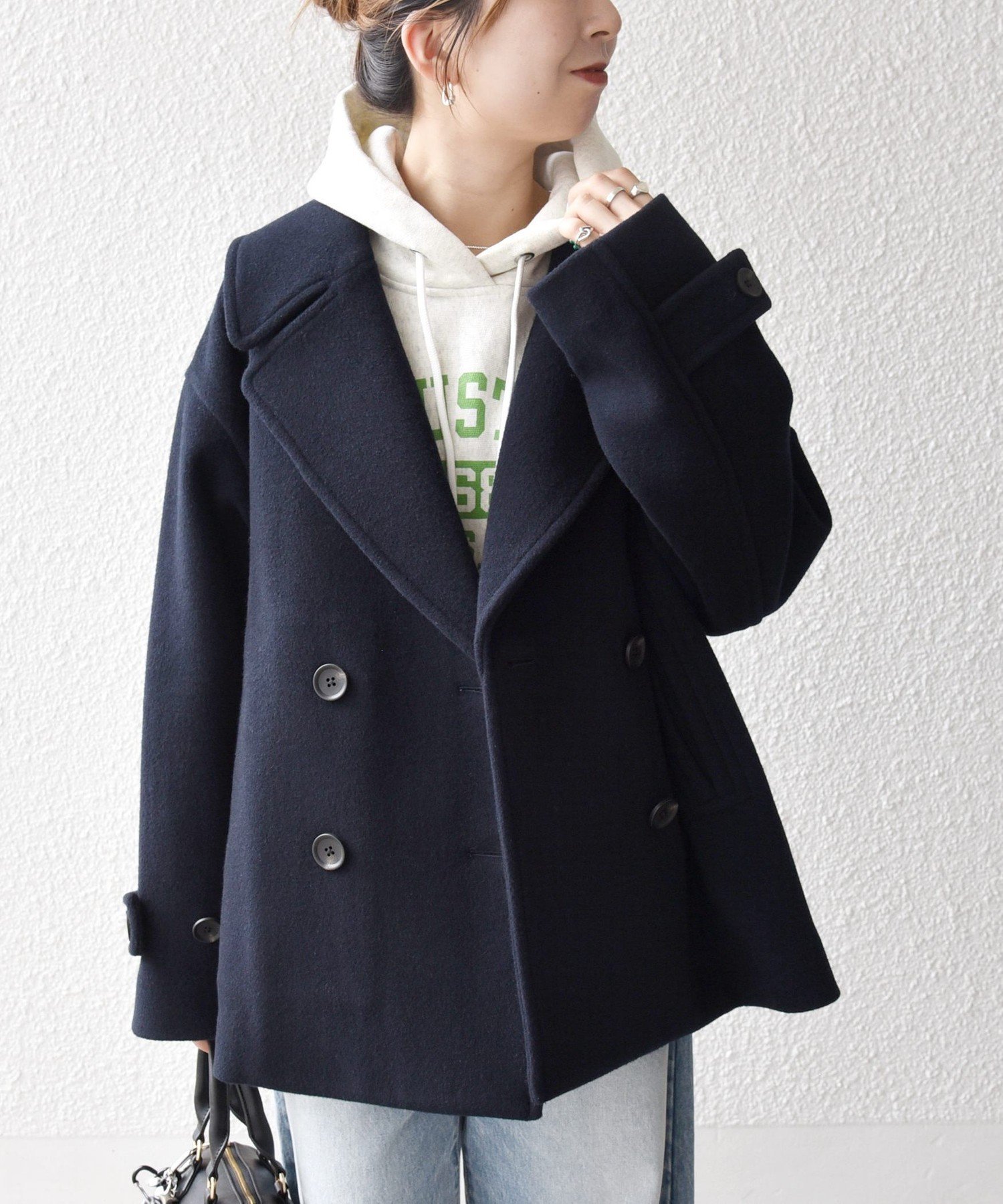 SHIPS｜SHIPS any: カシミヤ ミックス テーラード ショート Pコート