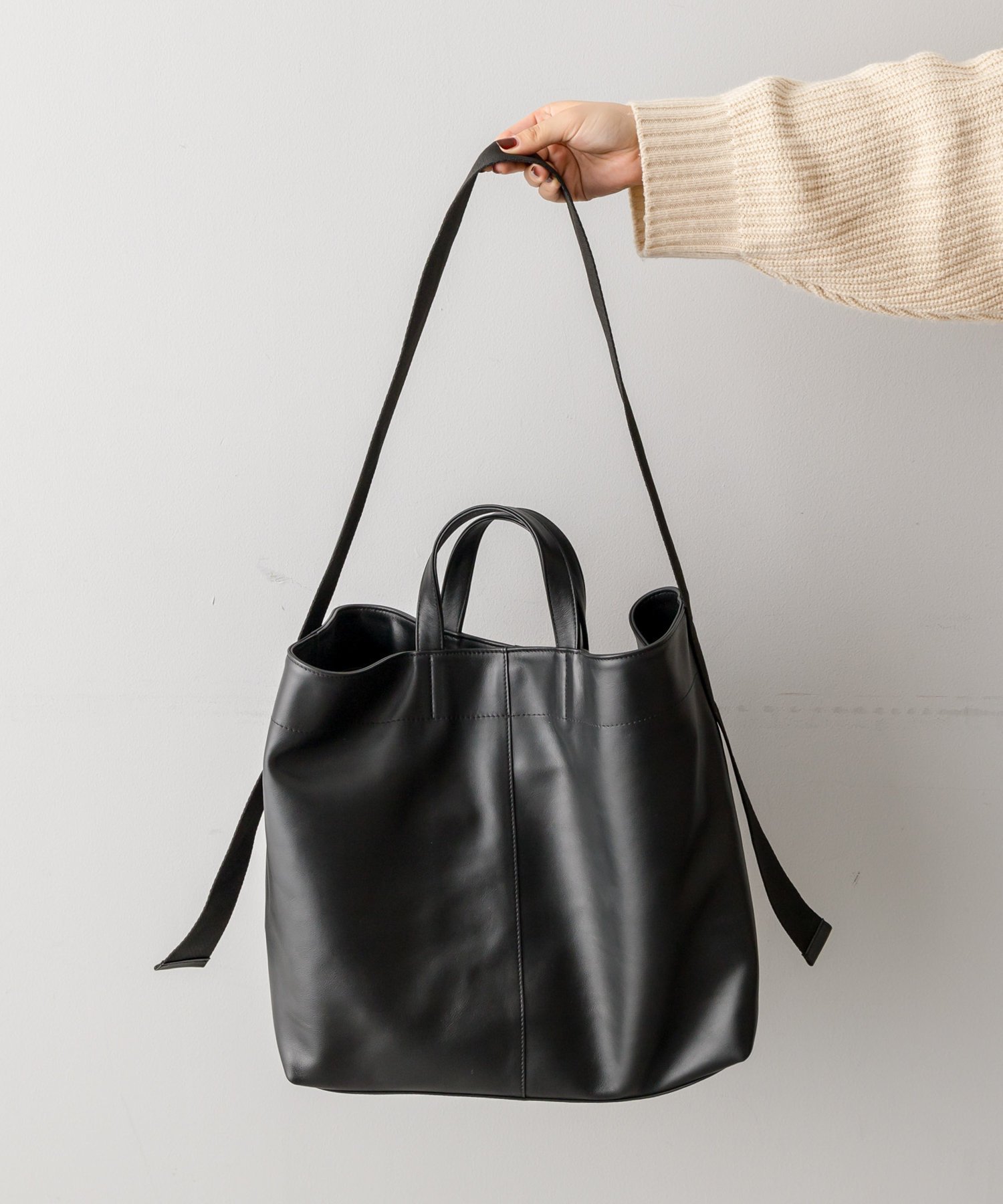 ear PAPILLONNER｜《牛革/A4サイズ対応》ワイドテープトートバッグ L