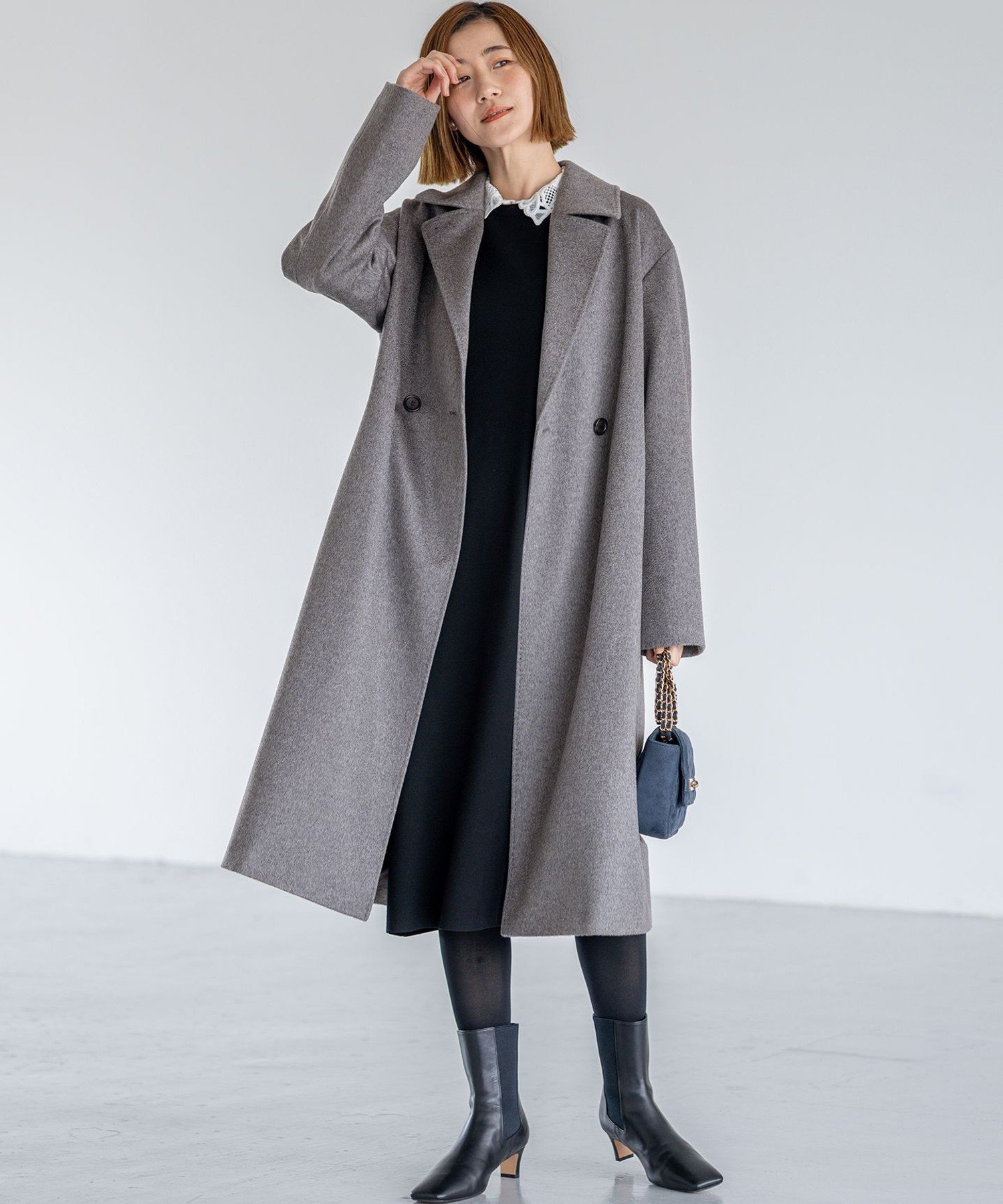 23区｜COLOMBOカシミヤビーバー ダブルフロント チェスターコート