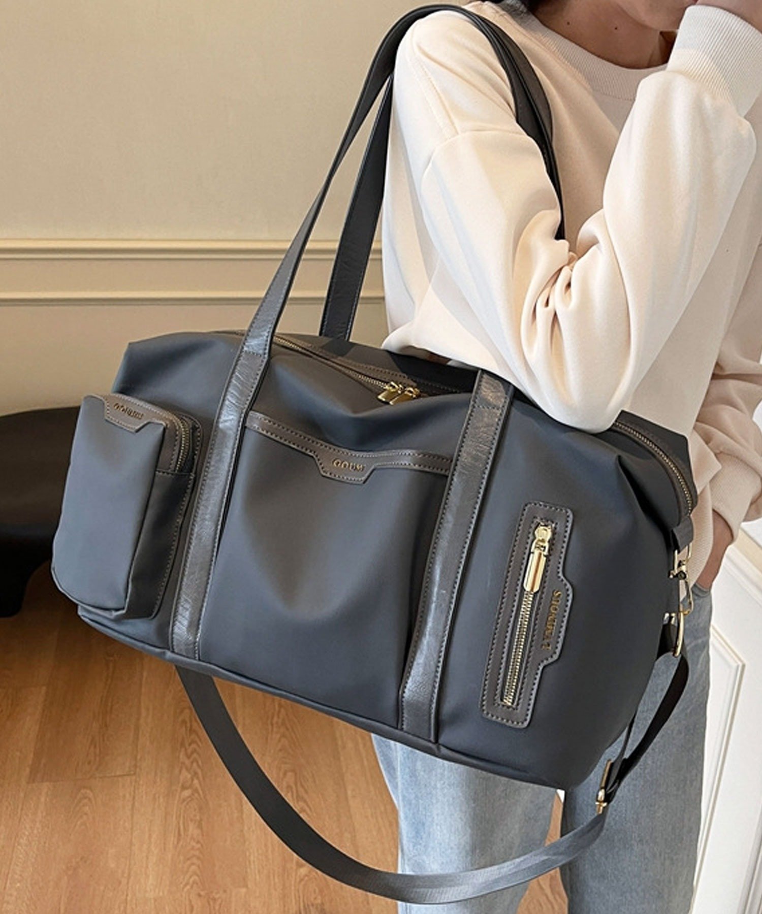 florist｜大容量/防水PU/2WAY/マルチポケットエレガンスボストンバッグ