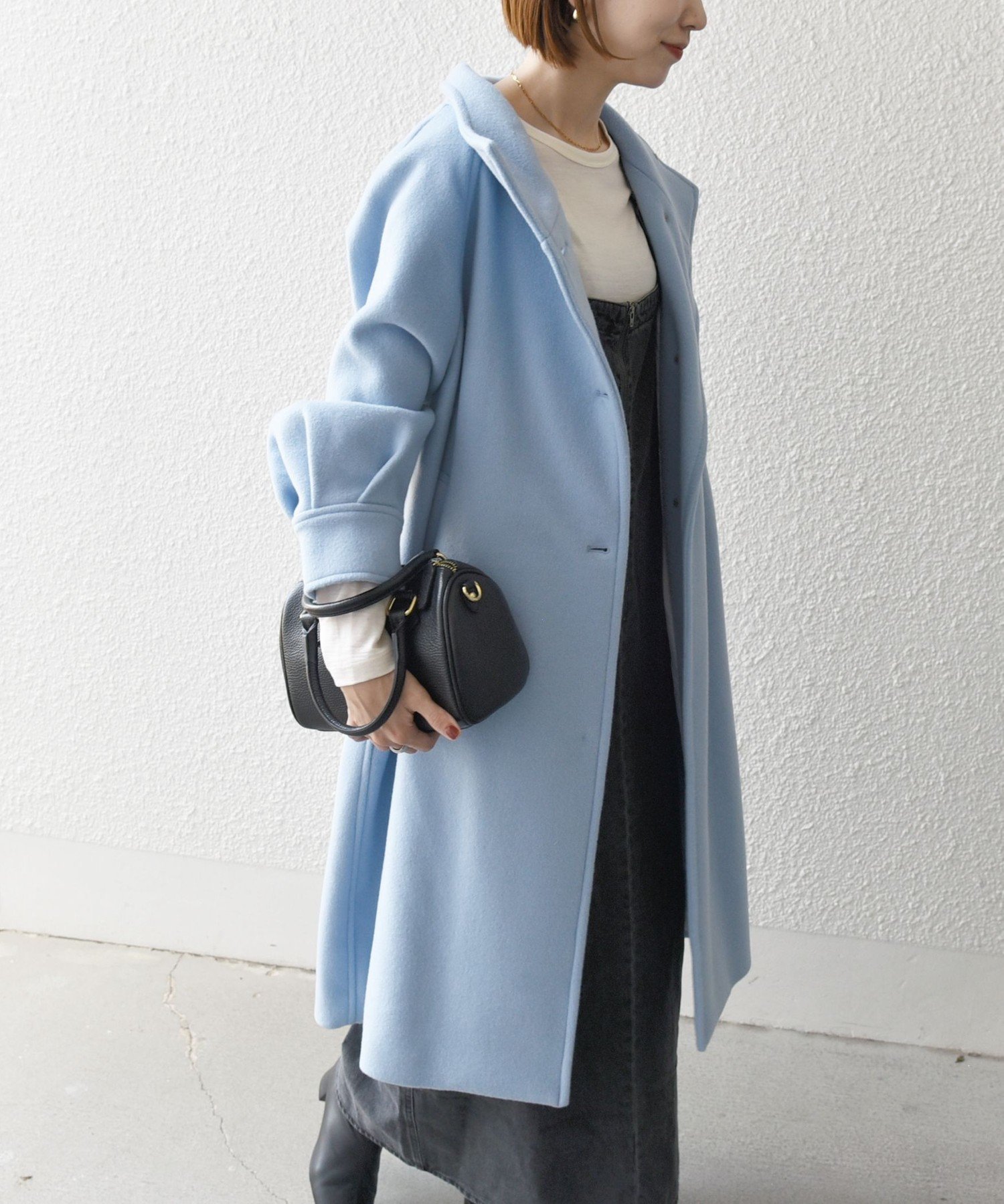 SHIPS｜SHIPS any: ノンミュールジングウール スタンドネック ロング