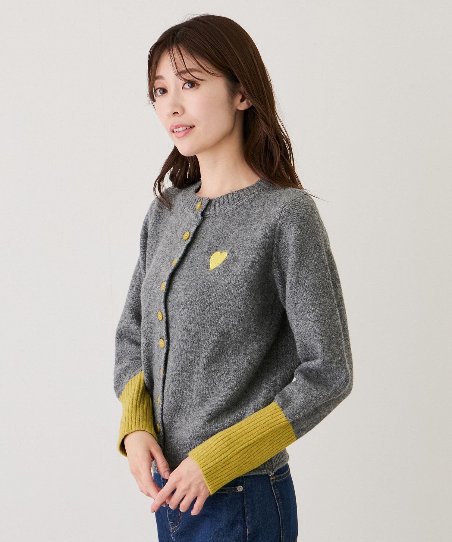 JAYRO｜ハート刺繍配色ニットカーディガン | Rakuten Fashion(楽天