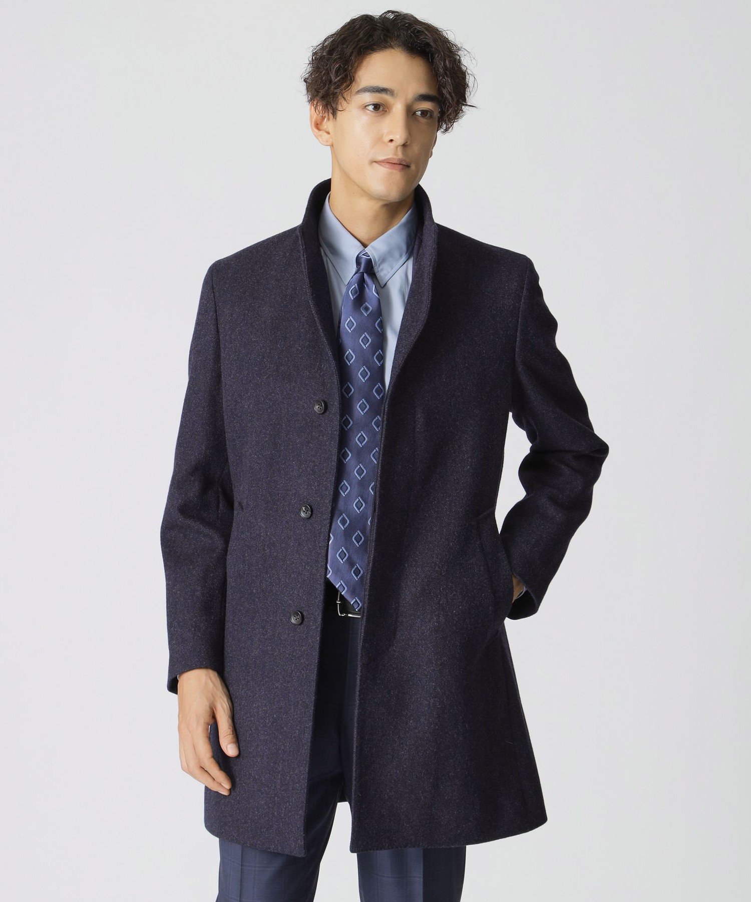 Paul Stuart｜【Nikkei magazine掲載】カシミヤ混スタンドカラーコート