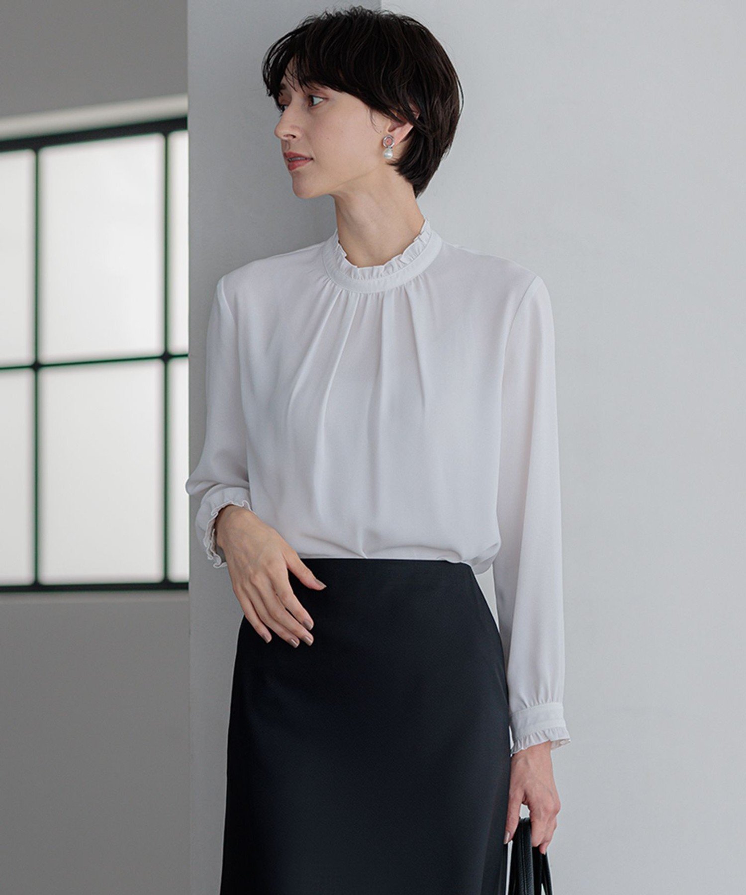 23区｜【吸水速乾/UVケア/洗える】ストレッチクリアサテン バイカラー