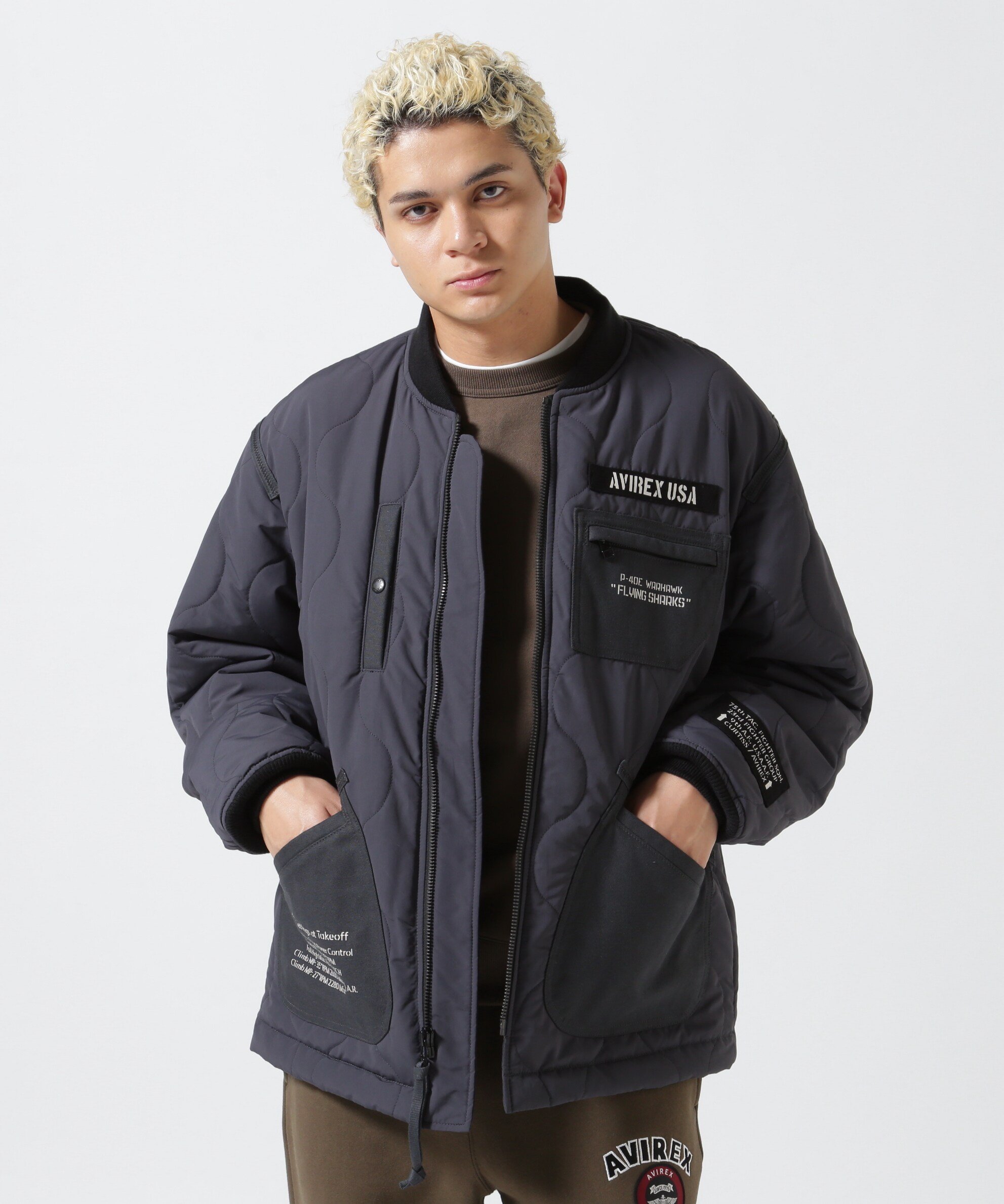 AVIREX｜QUILTED ARMY JACKET FLYNIG SHARKS / キルティング アーミー