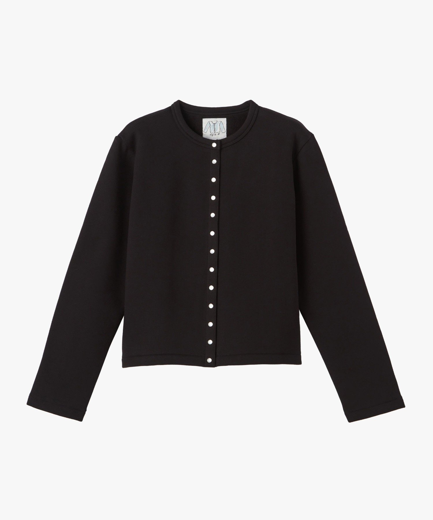 agnes b.｜コットン メルトン 長袖 カーディガンプレッション 