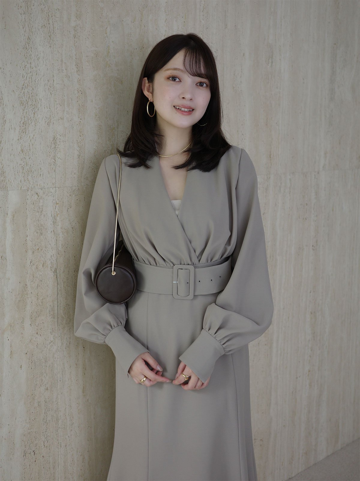 anuans｜ノーカラーナローワンピース | Rakuten Fashion(楽天