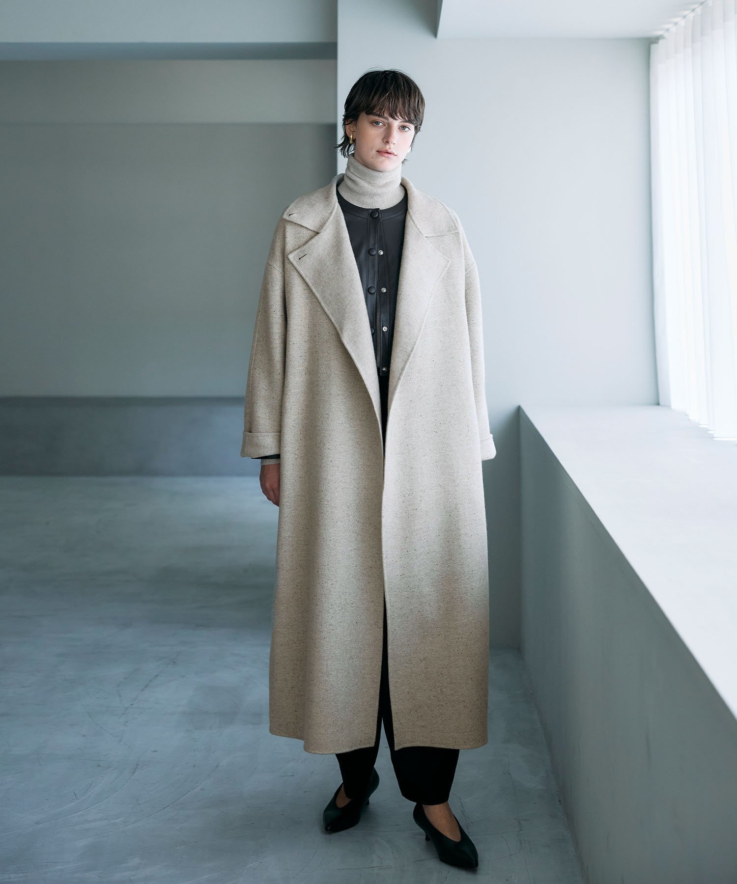 N.O.R.C｜ジーロンウールシルクネップリバーコート | Rakuten Fashion