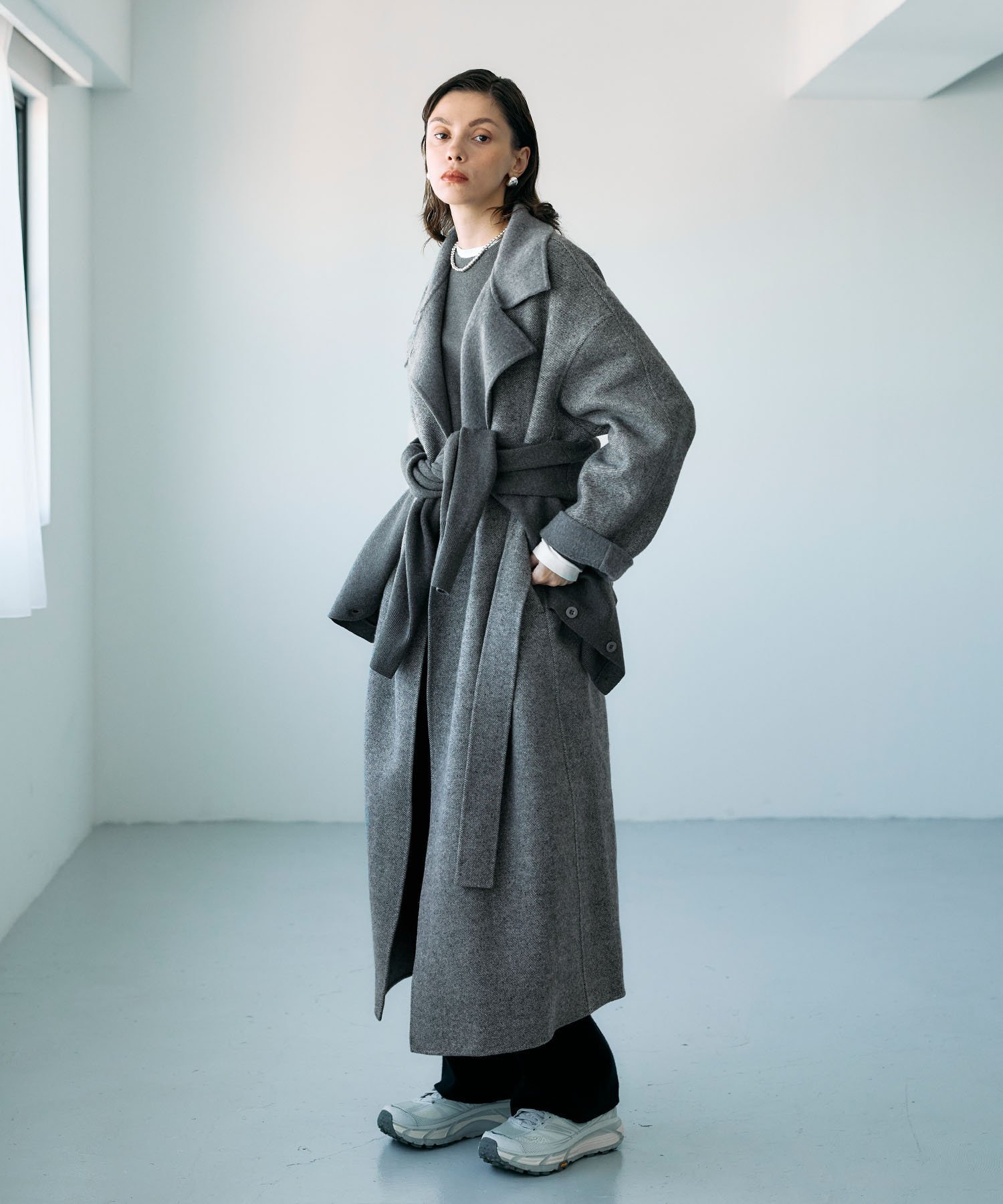 N.O.R.C｜ジーロンウールシルクネップリバーコート | Rakuten Fashion