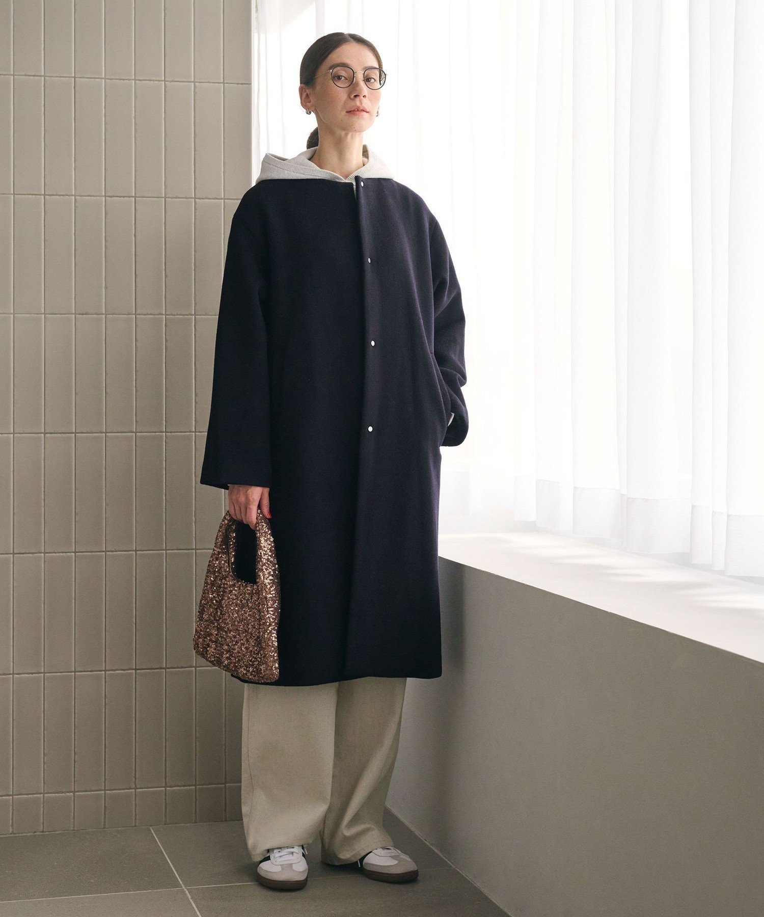 BEAUTY&YOUTH UNITED ARROWS｜毛ナイロン ノーカラーコート | Rakuten