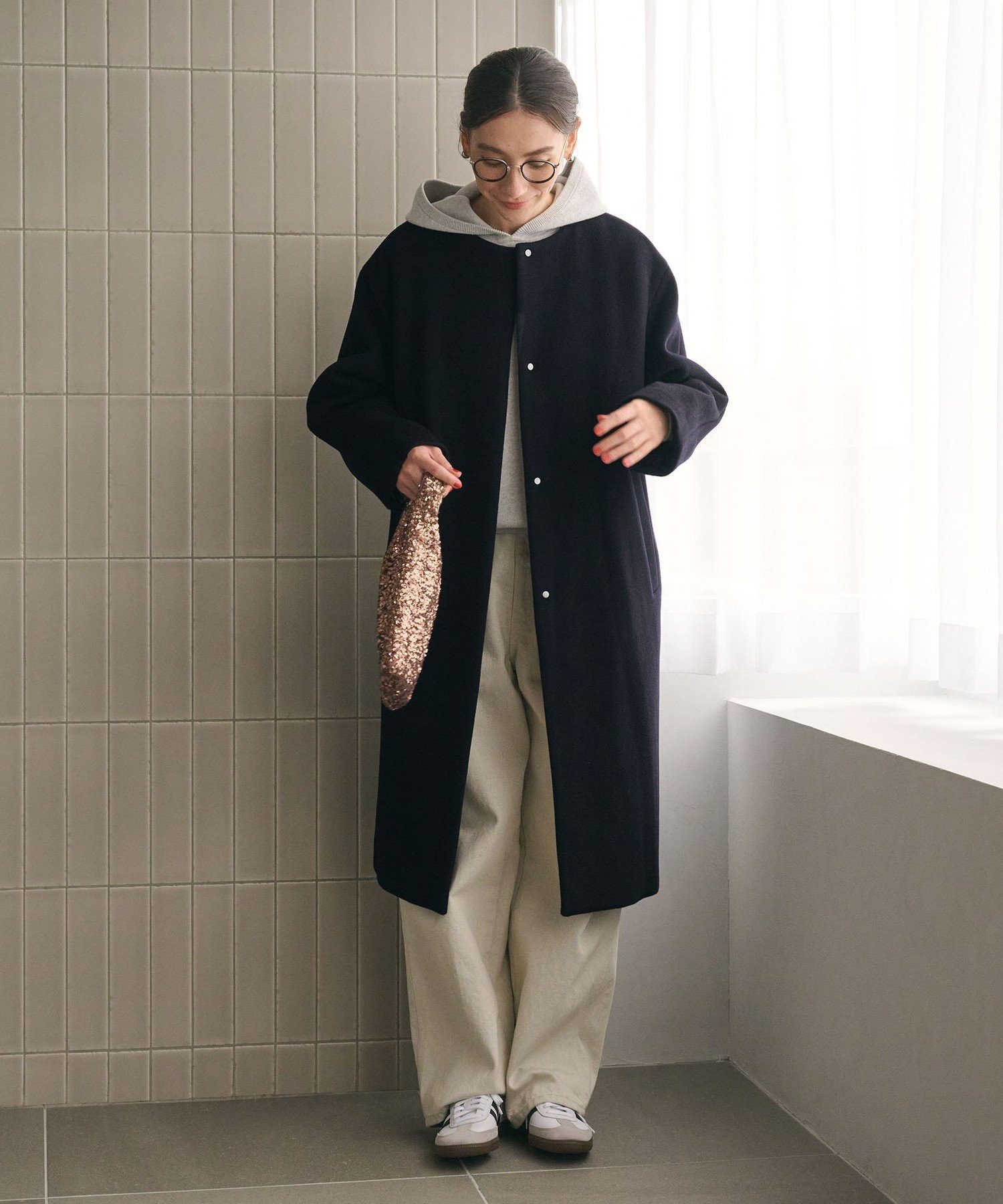 BEAUTY&YOUTH UNITED ARROWS｜毛ナイロン ノーカラーコート | Rakuten