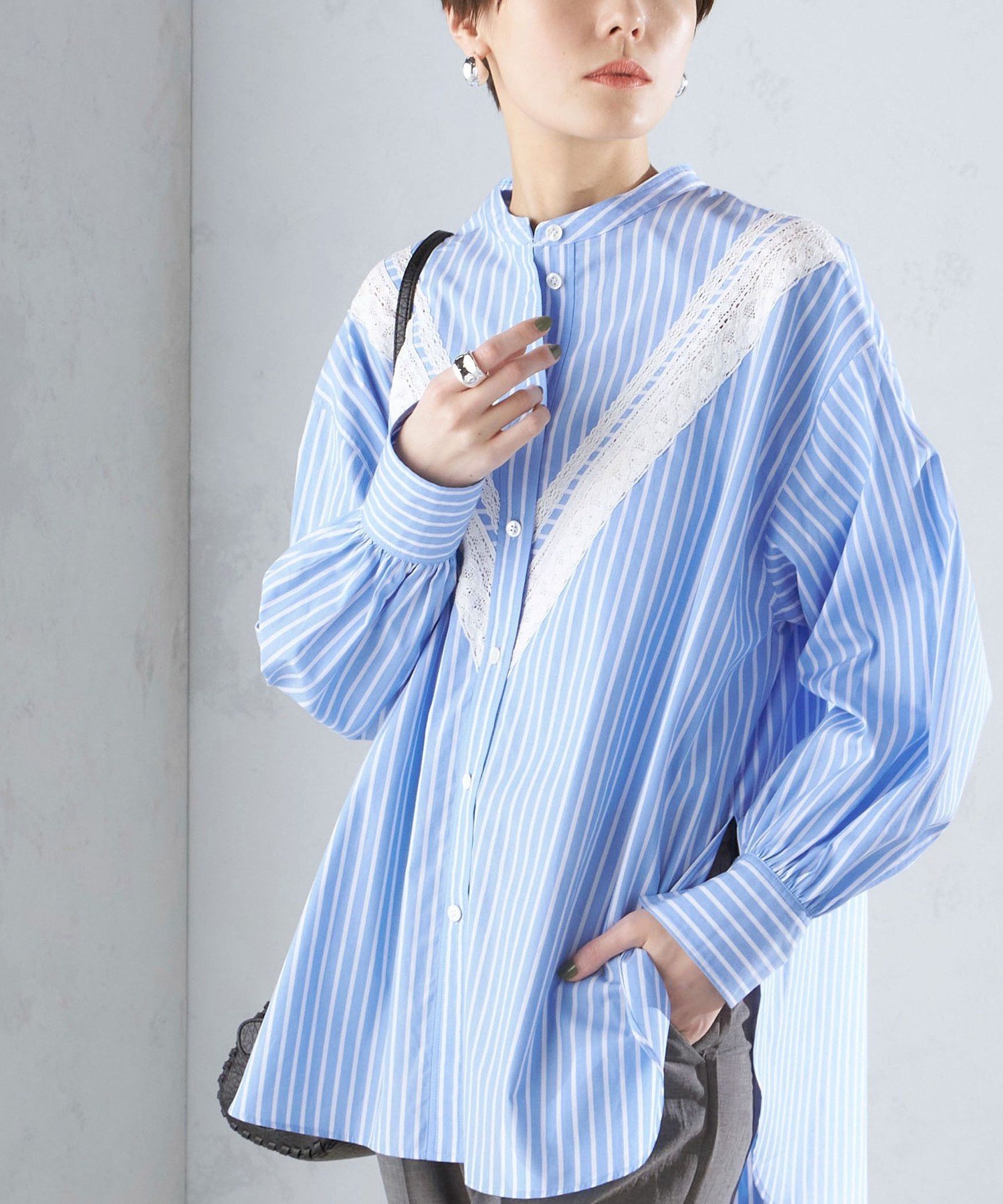 Drawer コットンストライプフロントレースブラウス　38 楽天市場】drawer（シャツ・ブラウス｜トップス）：レディース