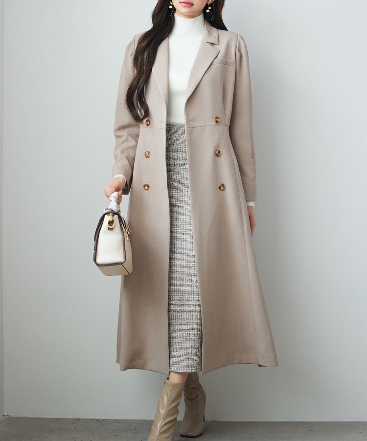 SAISON DE PAPILLON｜テーラードダブルブレストロングトレンチコート