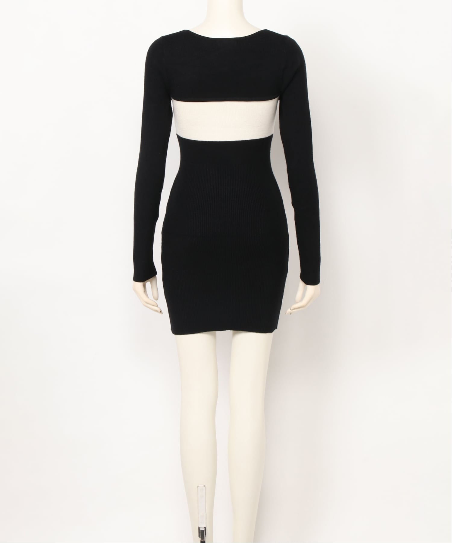 LIP SERVICE｜LIP SERVICE/(W)デコルテオープンバイカラーリボンニット