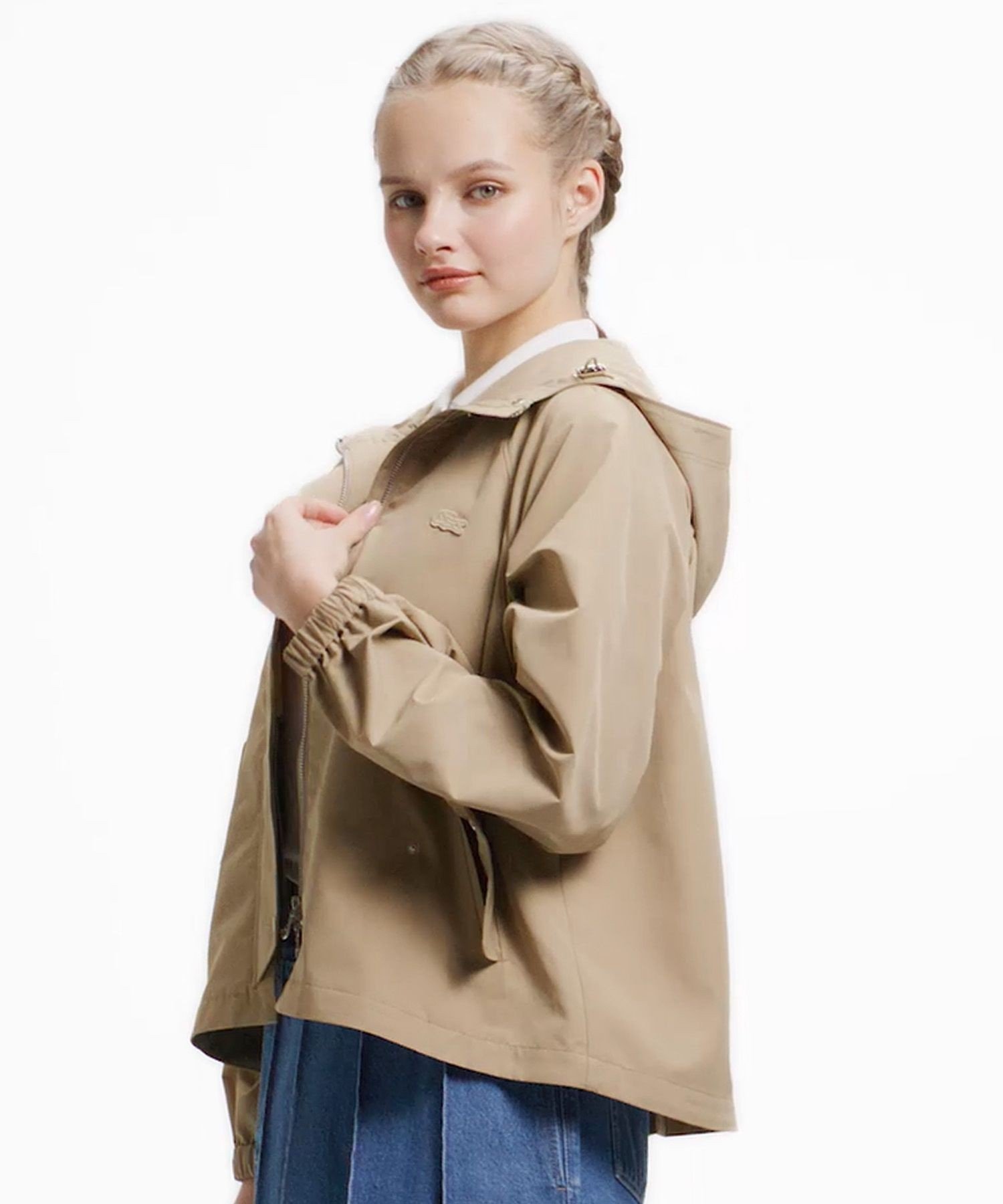 LACOSTE｜インパーテッドプリーツ Aラインマウンテンパーカー