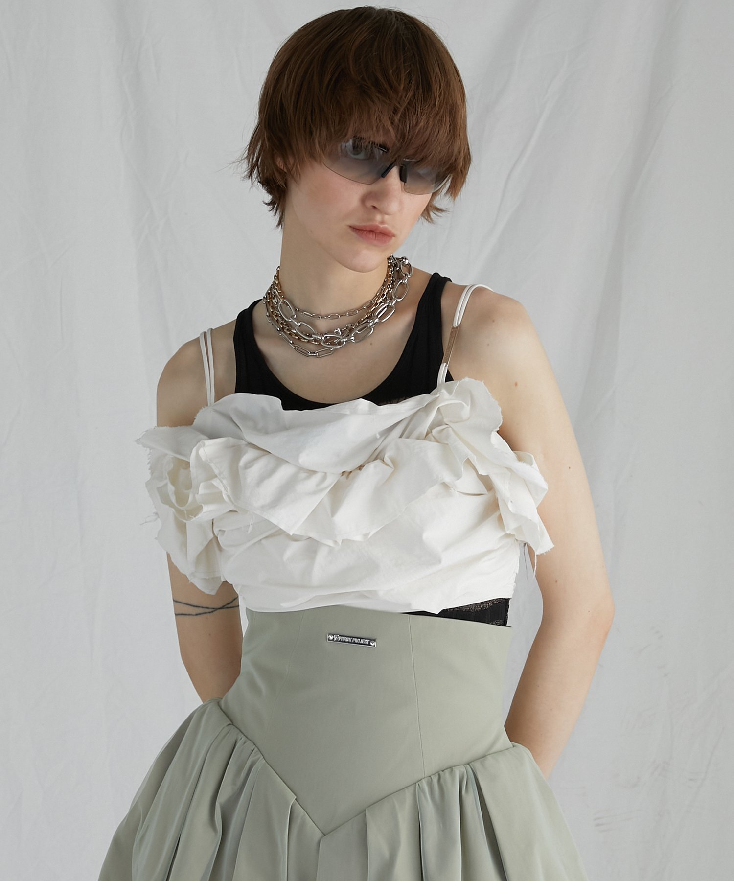 PRANK PROJECT｜カットオフフリルトップ / Cut-off Ruffled Top
