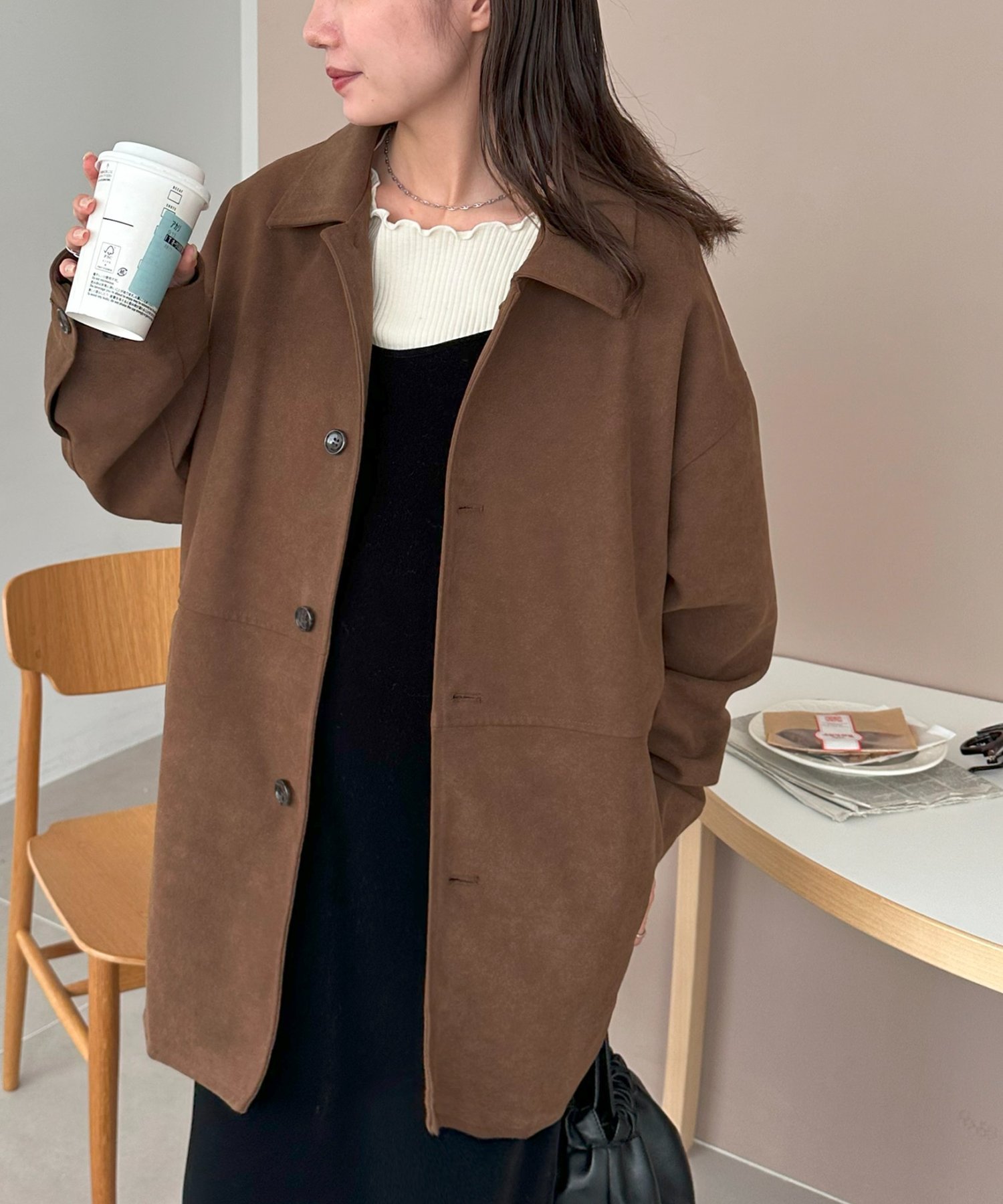 Discoat｜【新色追加!/ユニセックス】フェイクスエードショートコート