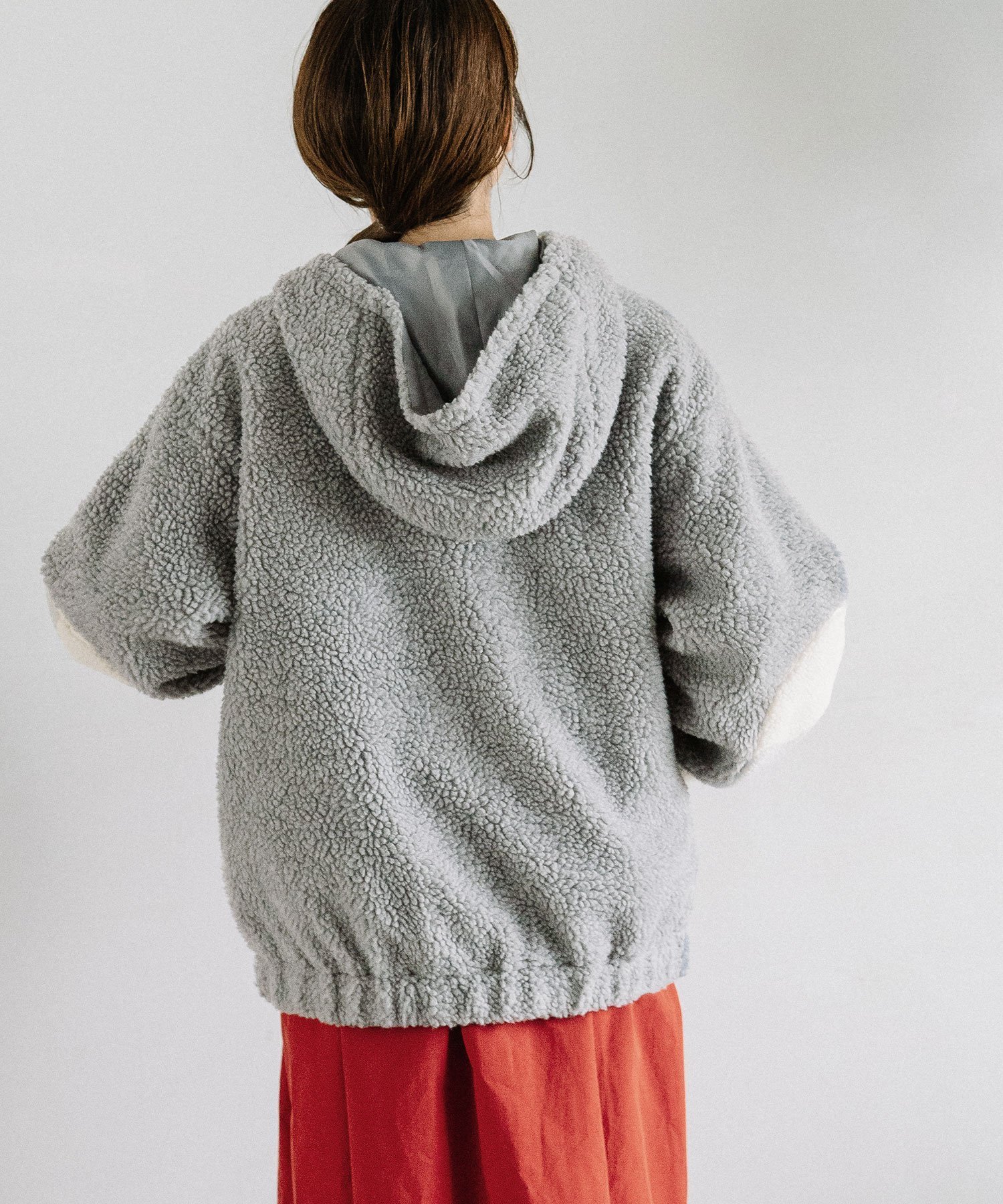 POU DOU DOU｜配色袖フーデッドボアブルゾン | Rakuten Fashion(楽天