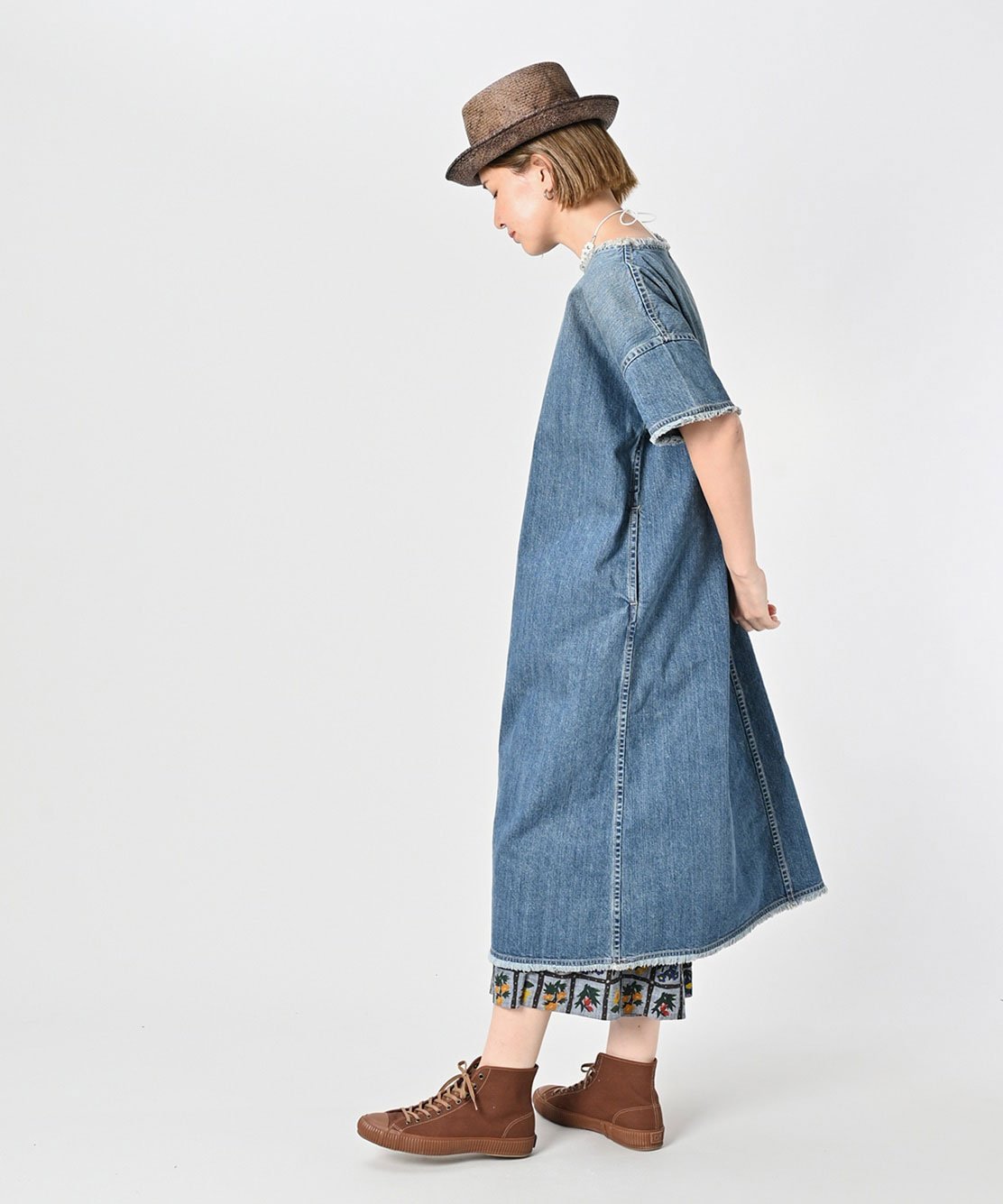 45R｜ライ麦デニムのフリンジドレス(淡) | Rakuten Fashion(楽天