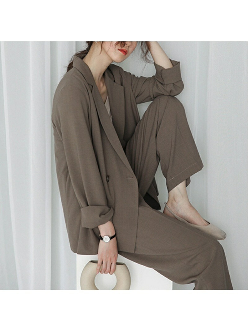 JUNOAH｜2つボタンダブルジャケットセットアップ | Rakuten Fashion