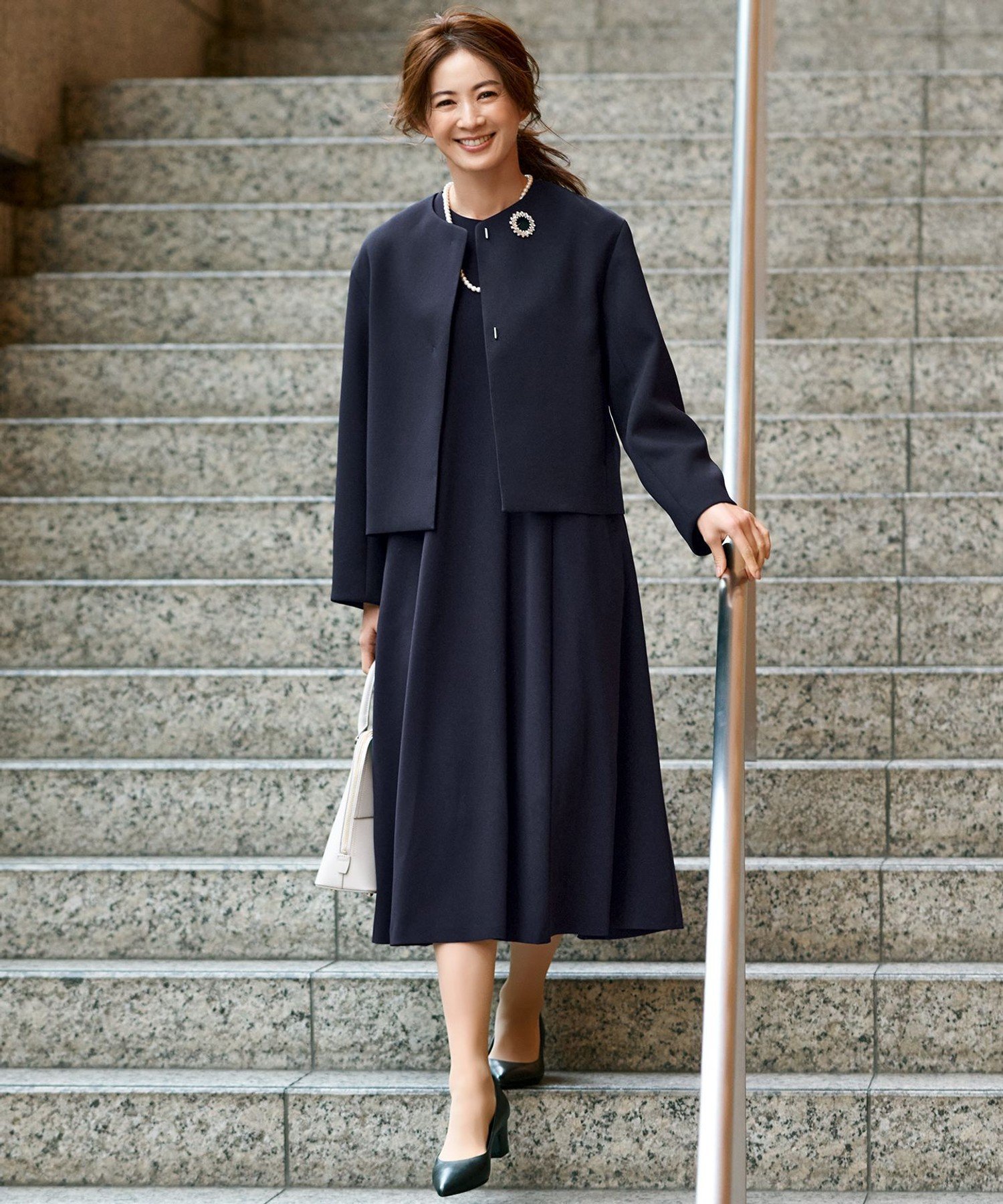 23区｜【VERYコラボ】ストレッチトリプルクロス ノーカラージャケット