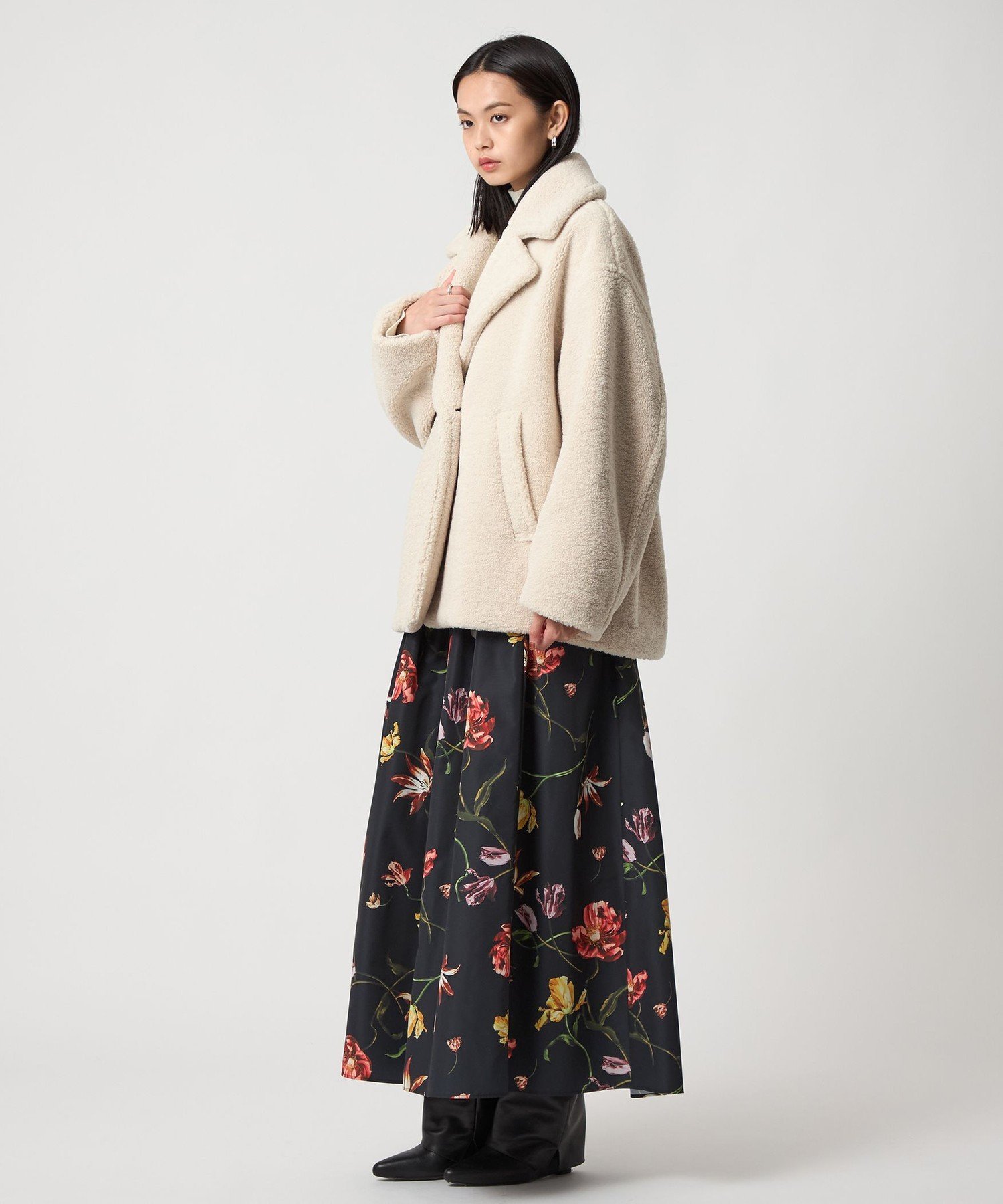 emmel refines フラワープリントボリュームマキシスカート EMMEL REFINES（エメルリファインズ）の「＜EMMEL REFINES＞EM