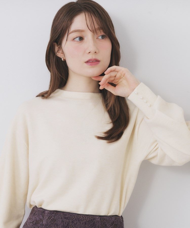 index｜ふんわりボトルネックパフスリーブニット【洗濯機OK
