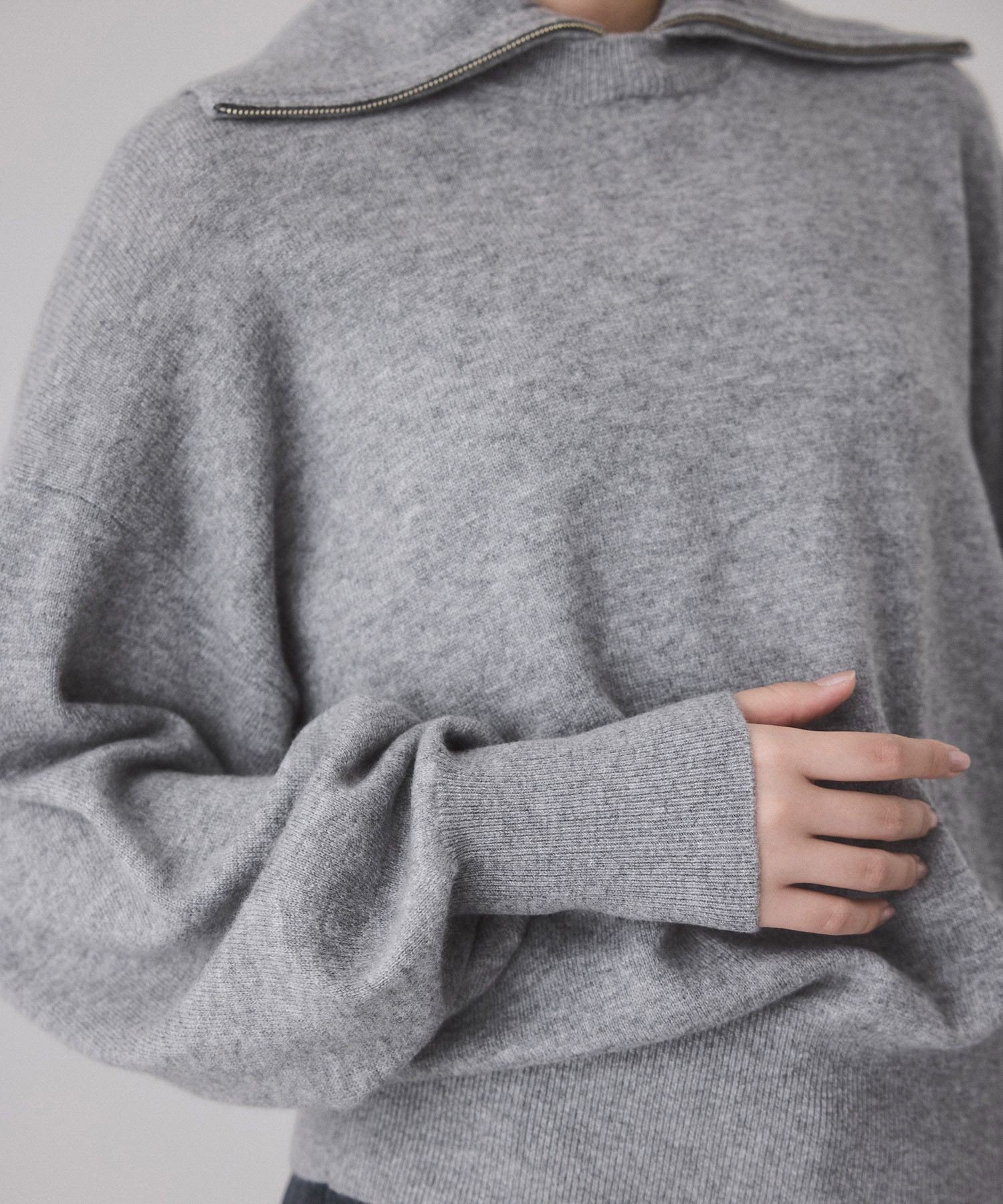 ADAM ET ROPE'｜カシミア混ZIPタートルネックプルオーバー | Rakuten