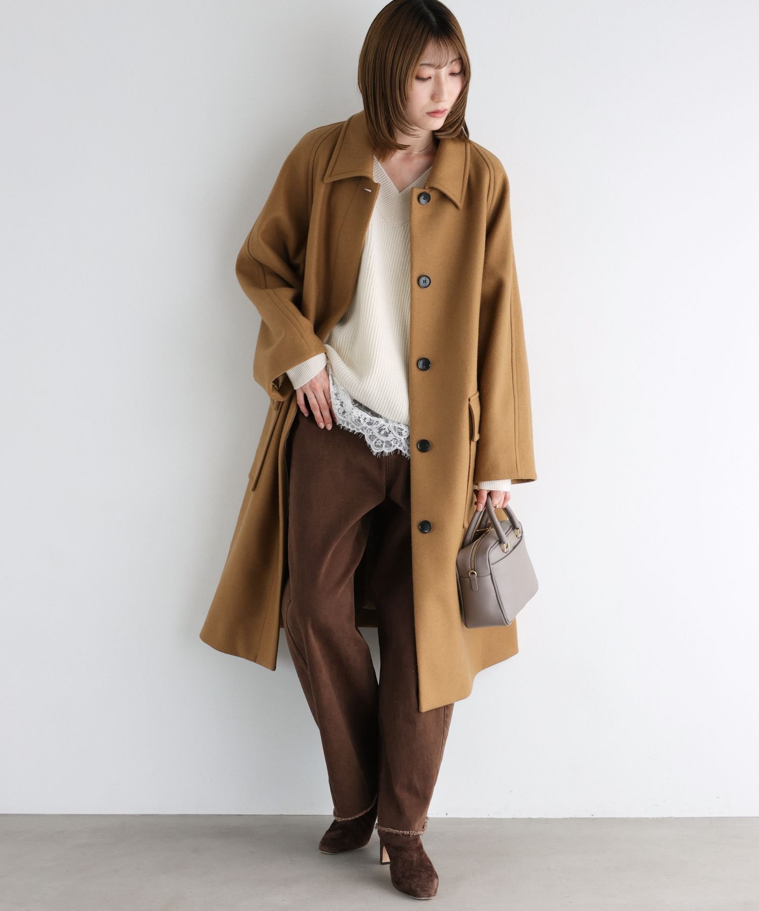 BABYLONE｜ダブルメルトンステンカラーコート | Rakuten Fashion(楽天