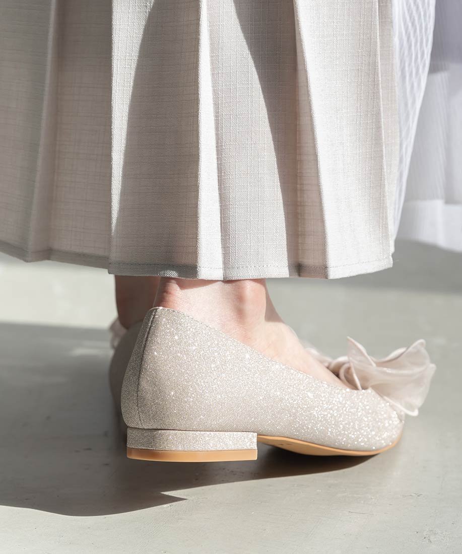 RANDA｜2WAY リボンラメフラットパンプス | Rakuten Fashion(楽天