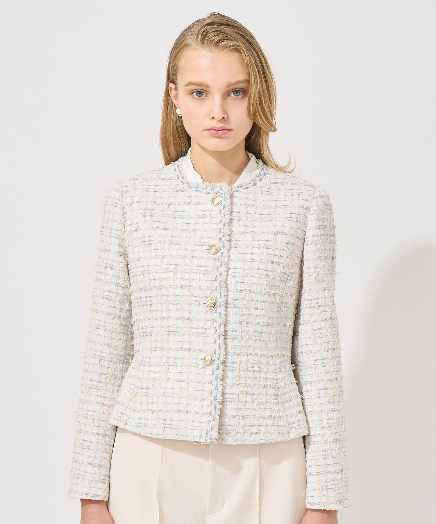 ANAYI｜【Eternal Line 2025】ミックスツイードペプラム ジャケット