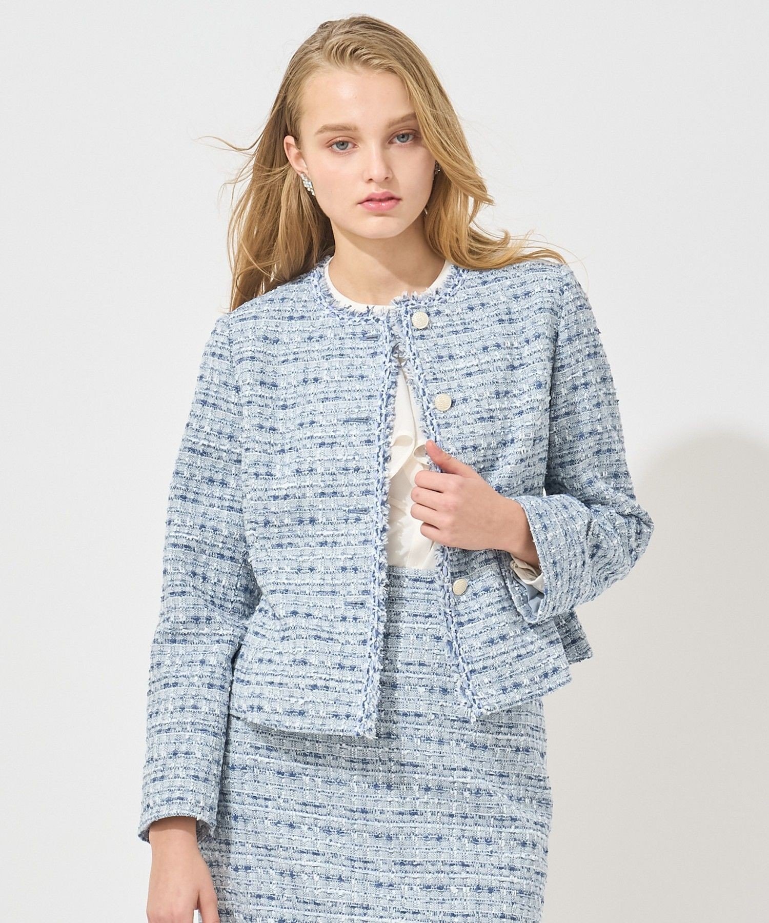 ANAYI｜【Eternal Line 2025】ミックスツイードペプラム ジャケット