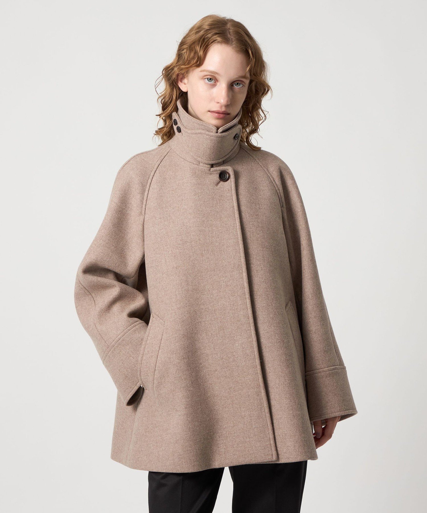 まぐ様)Steven Alanウール カシミヤ テント ショートコート黒 Steven Alan＞ウール カシミヤ テント ショートコート（ステンカラー