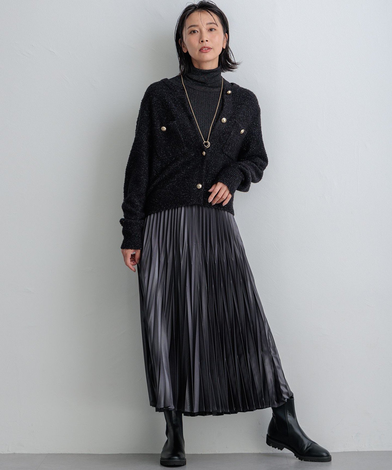 23区｜【洗える】レザーライクプリーツ スカート | Rakuten Fashion