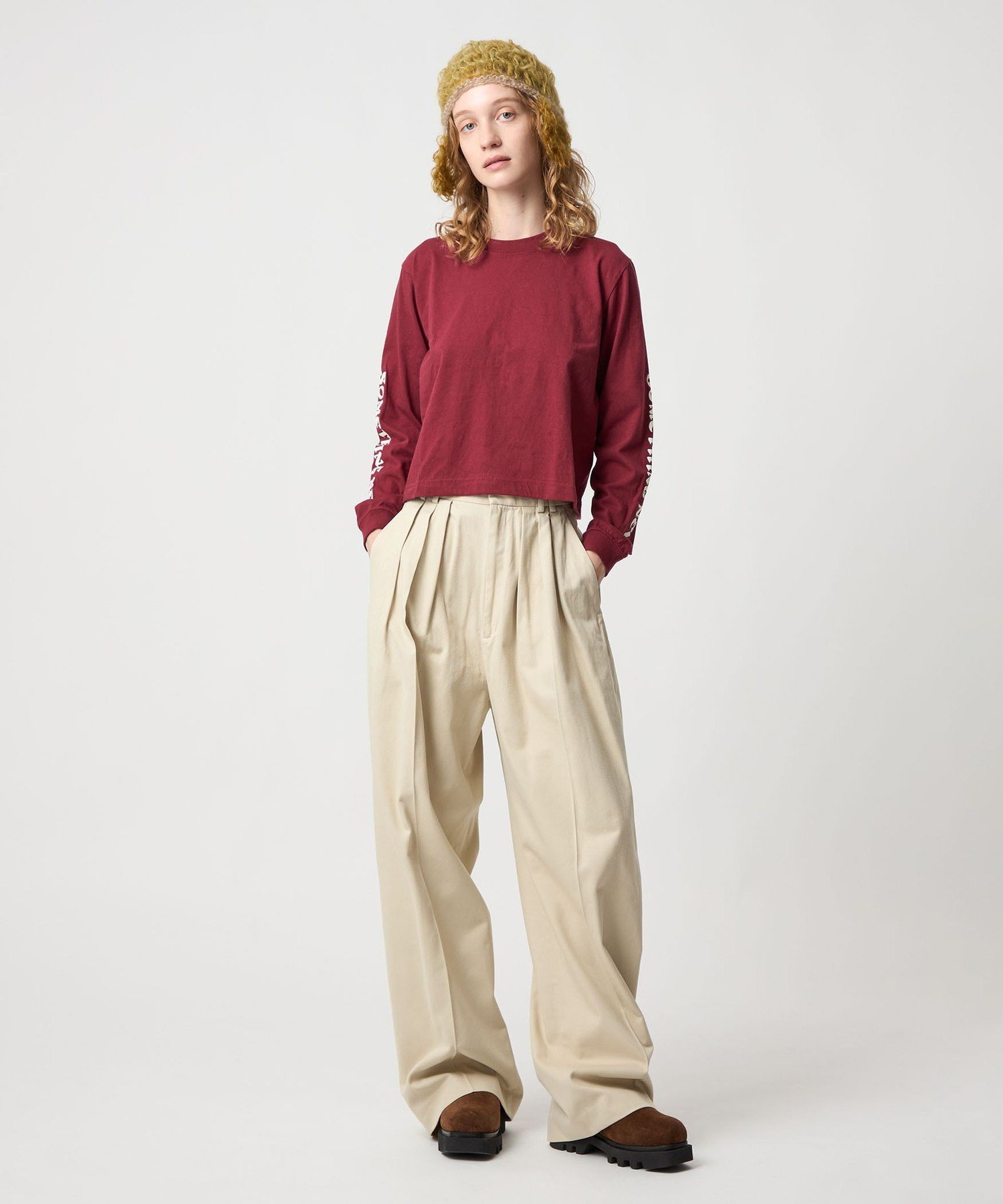 6 roku コットンレーヨンタックパンツ 6(ROKU)＞コットンレーヨン タックパンツ 26SS