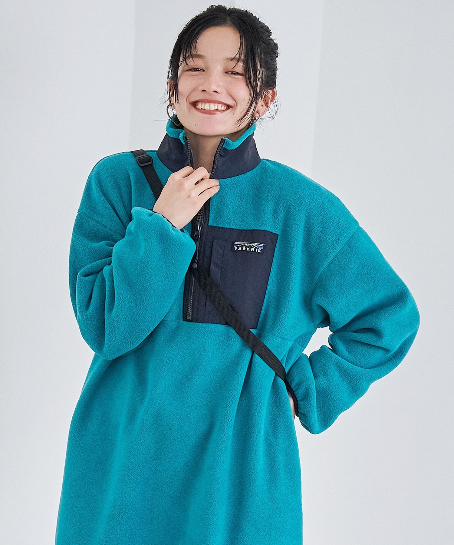 coen｜【PARKNIK(パークニック)】ハーフスナップフリースワンピース