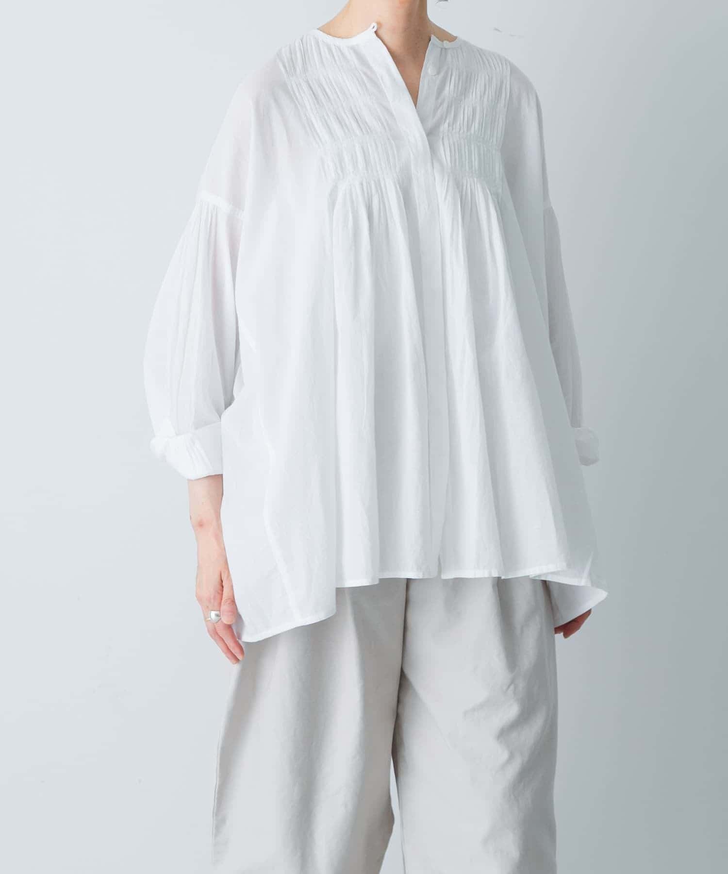 かぐれ｜コットンピンタックブラウス | Rakuten Fashion(楽天