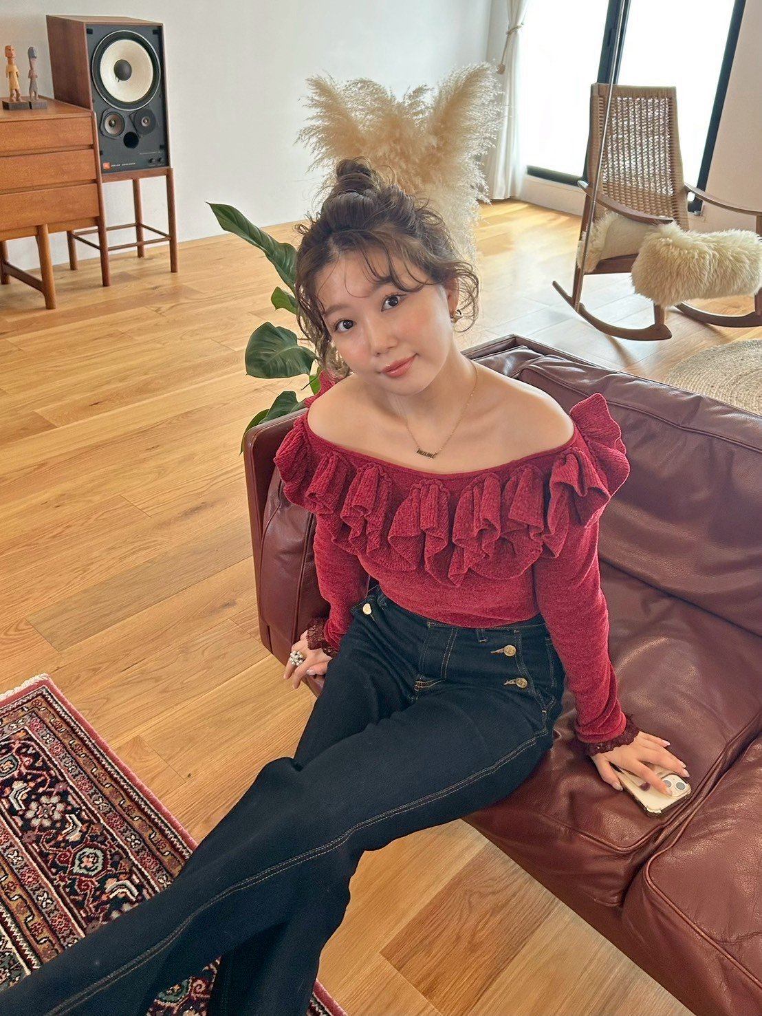 LILY BROWN｜モールフリルニットトップス | Rakuten Fashion(楽天