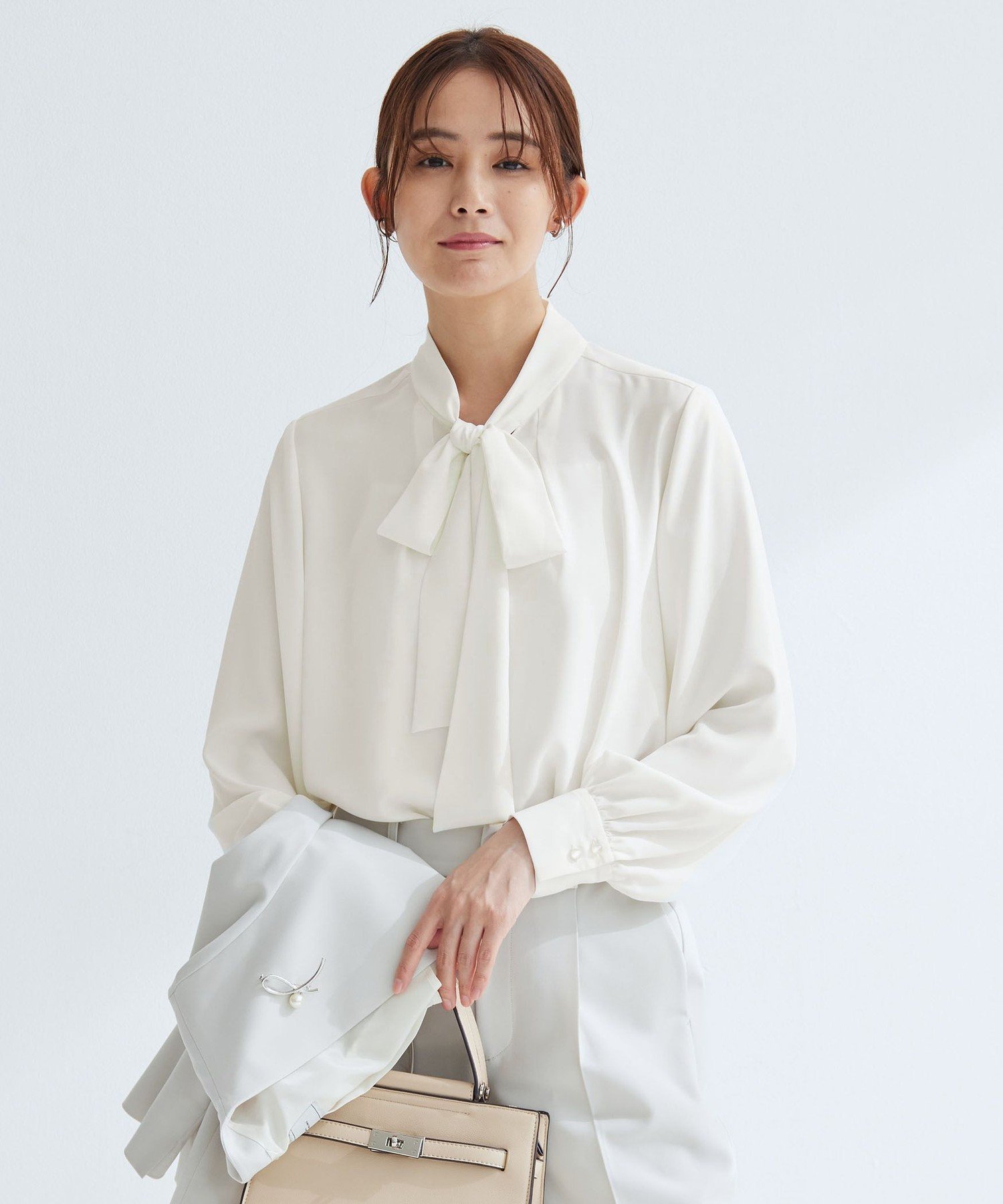 UNITED ARROWS green label relaxing｜トロミ ボウタイ ブラウス