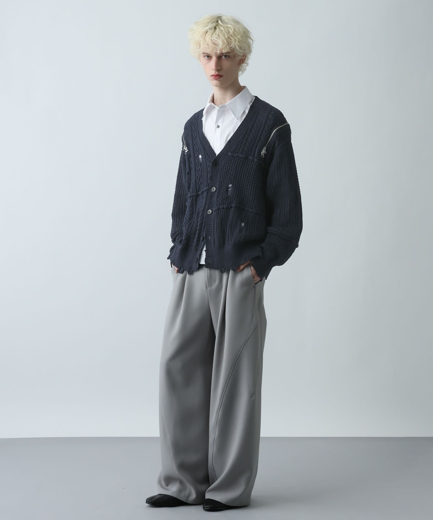 HARE｜BIGダメージZIPカーディガン | Rakuten Fashion(楽天