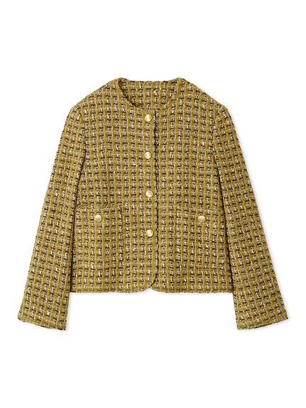 Mila Owen｜金釦パッチポケットコンパクトツィードジャケット