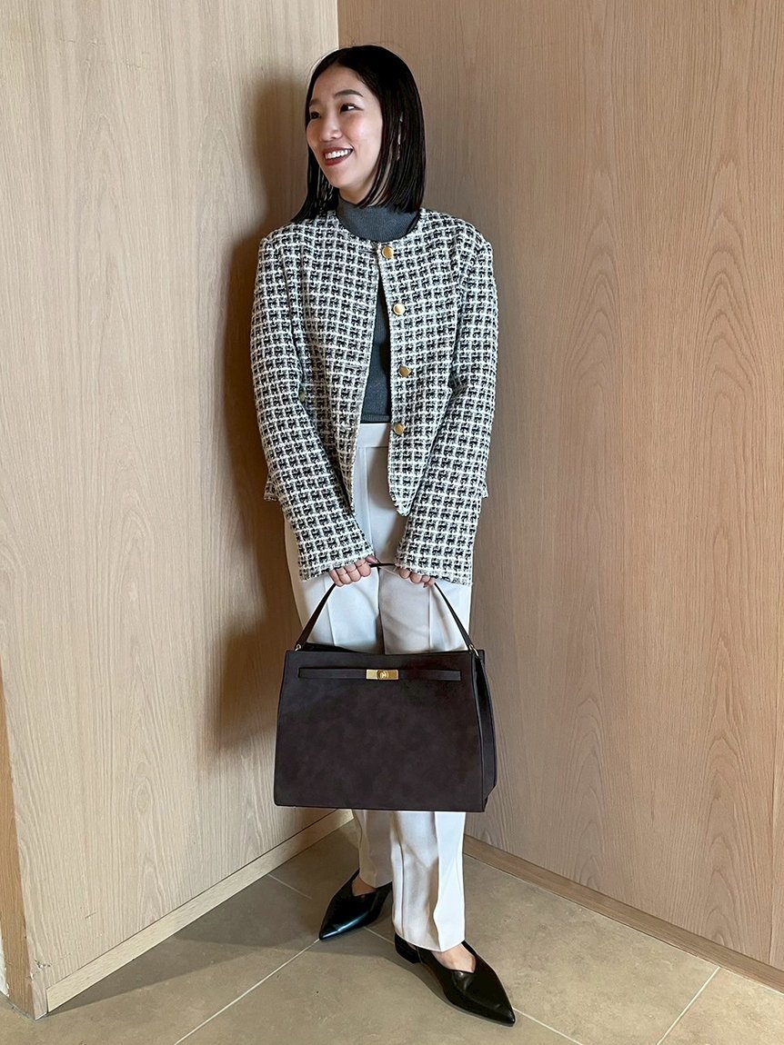 Mila Owen｜金釦パッチポケットコンパクトツィードジャケット