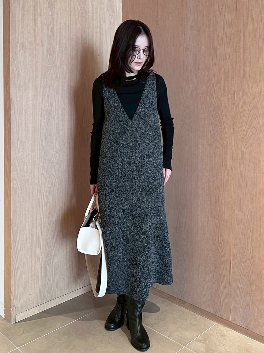 Mila Owen｜【セットアイテム】クルーネックニット×Aラインキャミ