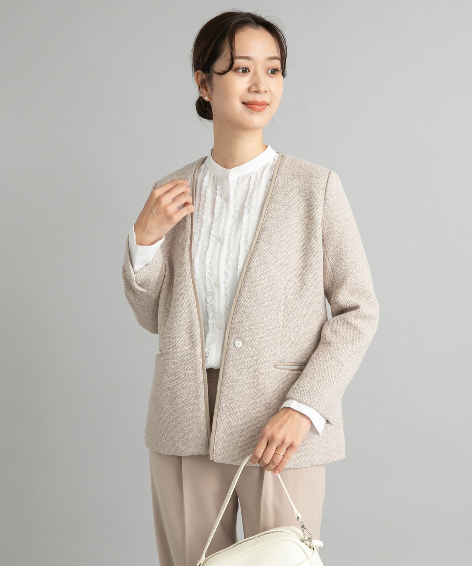 URBAN RESEARCH DOORS｜ツィードVネックロングジャケット | Rakuten