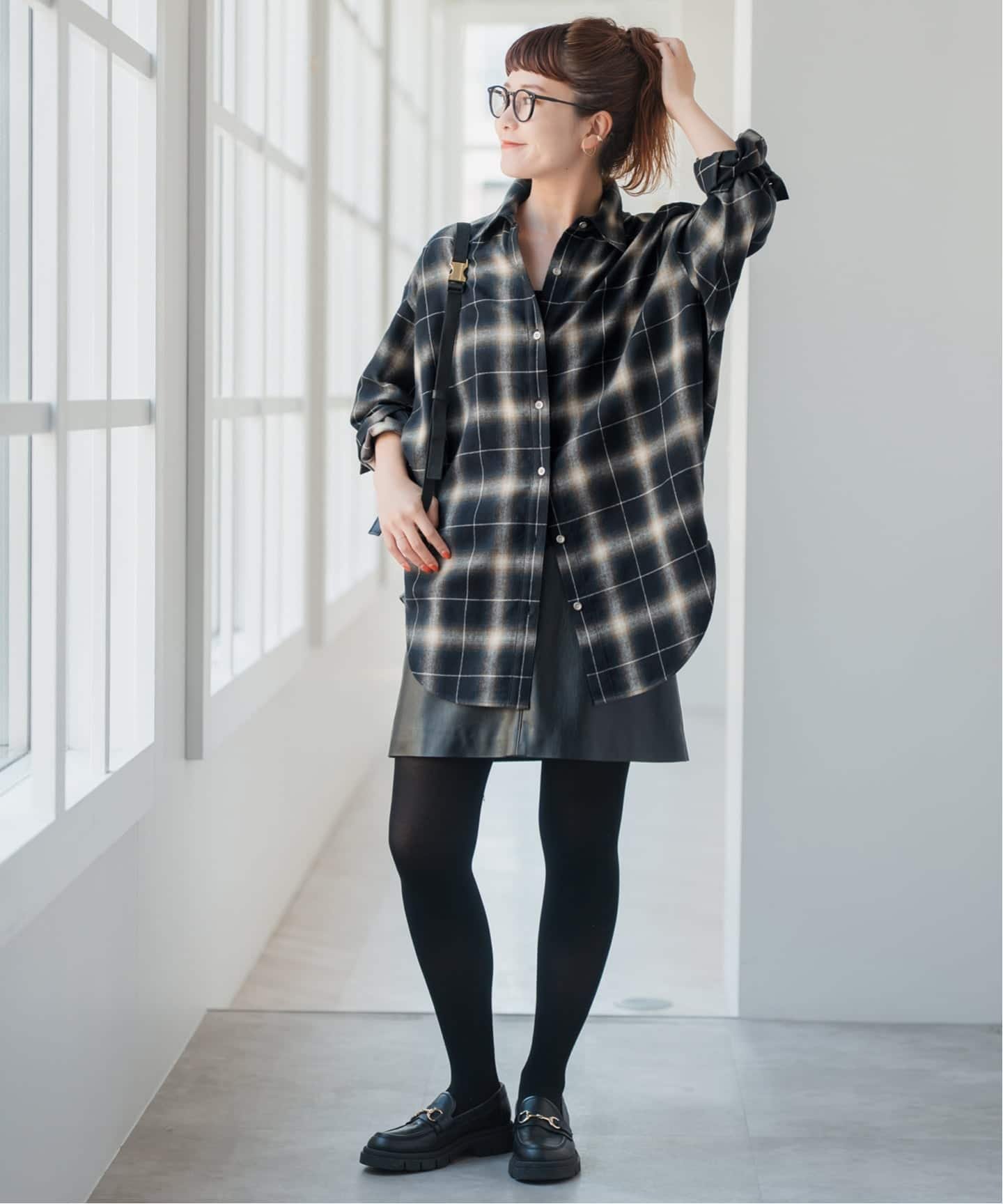 Spick & Span｜メタルボタンオンブレーチェックルーズシャツ | Rakuten