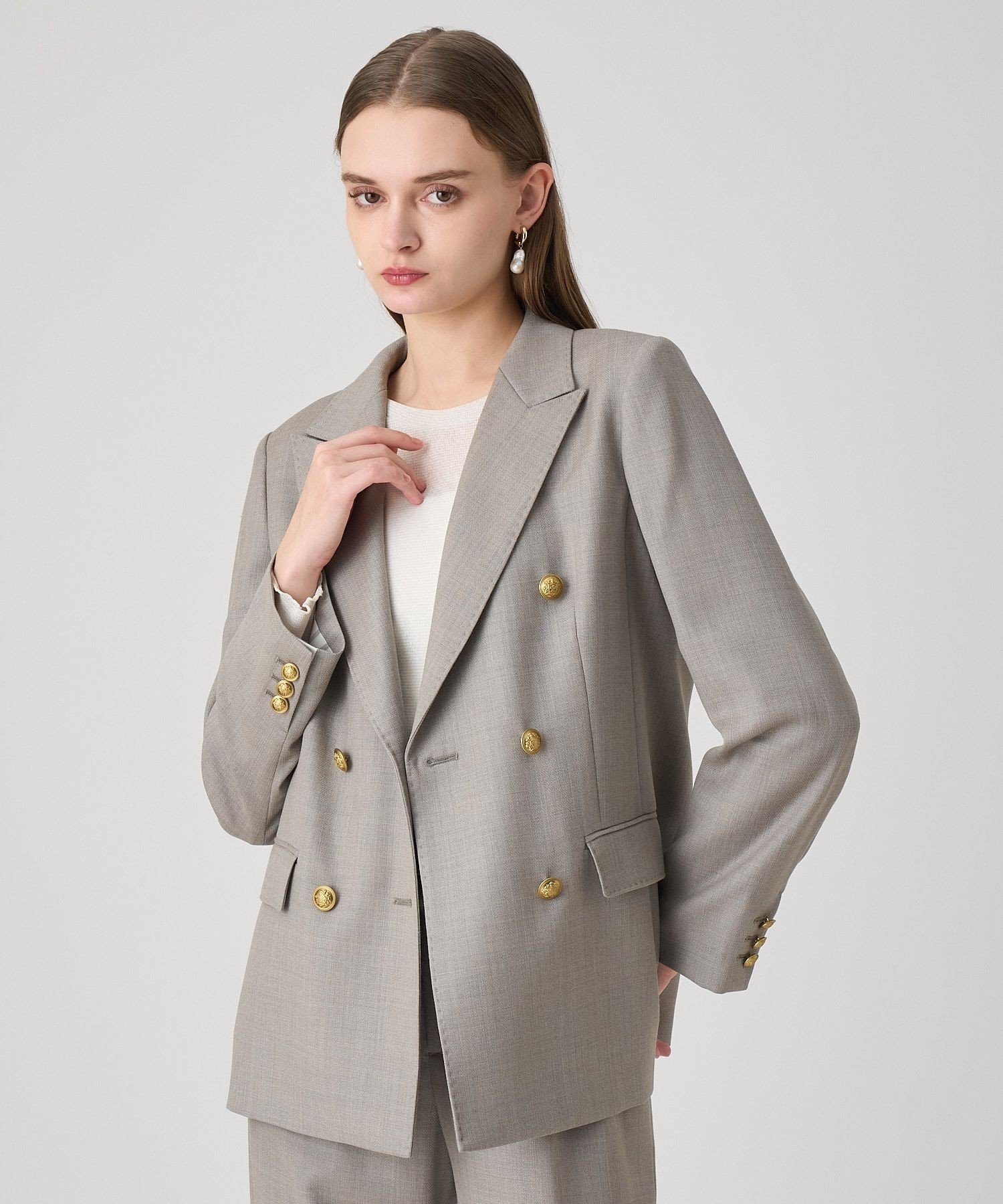 ANAYI｜【セットアップ対応商品】ウールオックスダブルジャケット